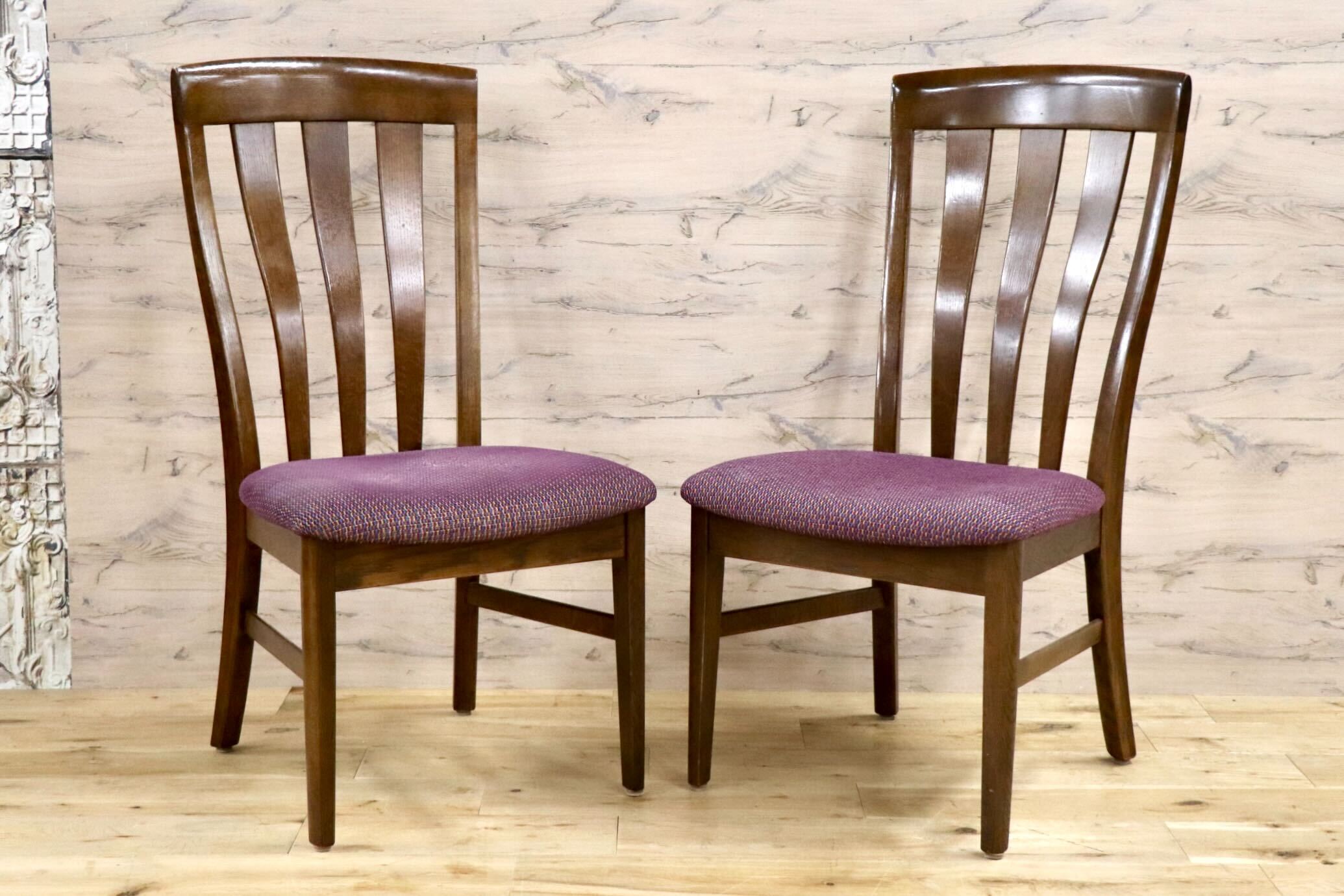 GMJH34○karimoku / カリモク家具 ダイニングチェア 2脚セット 木製 椅子 食卓椅子 ハイバック 天然木 国産家具