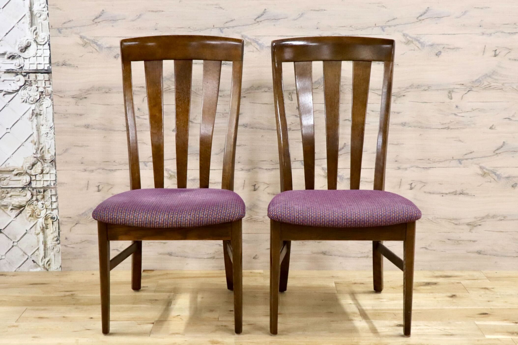 GMJH34○karimoku / カリモク家具 ダイニングチェア 2脚セット 木製 椅子 食卓椅子 ハイバック 天然木 国産家具