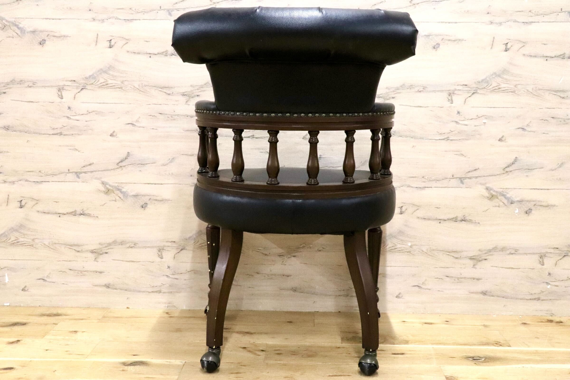 GMIK179○VINCENT / ヴィンセント チェスターフィールド キャプテンチェア アームチェア レザー アンティーク クラシック