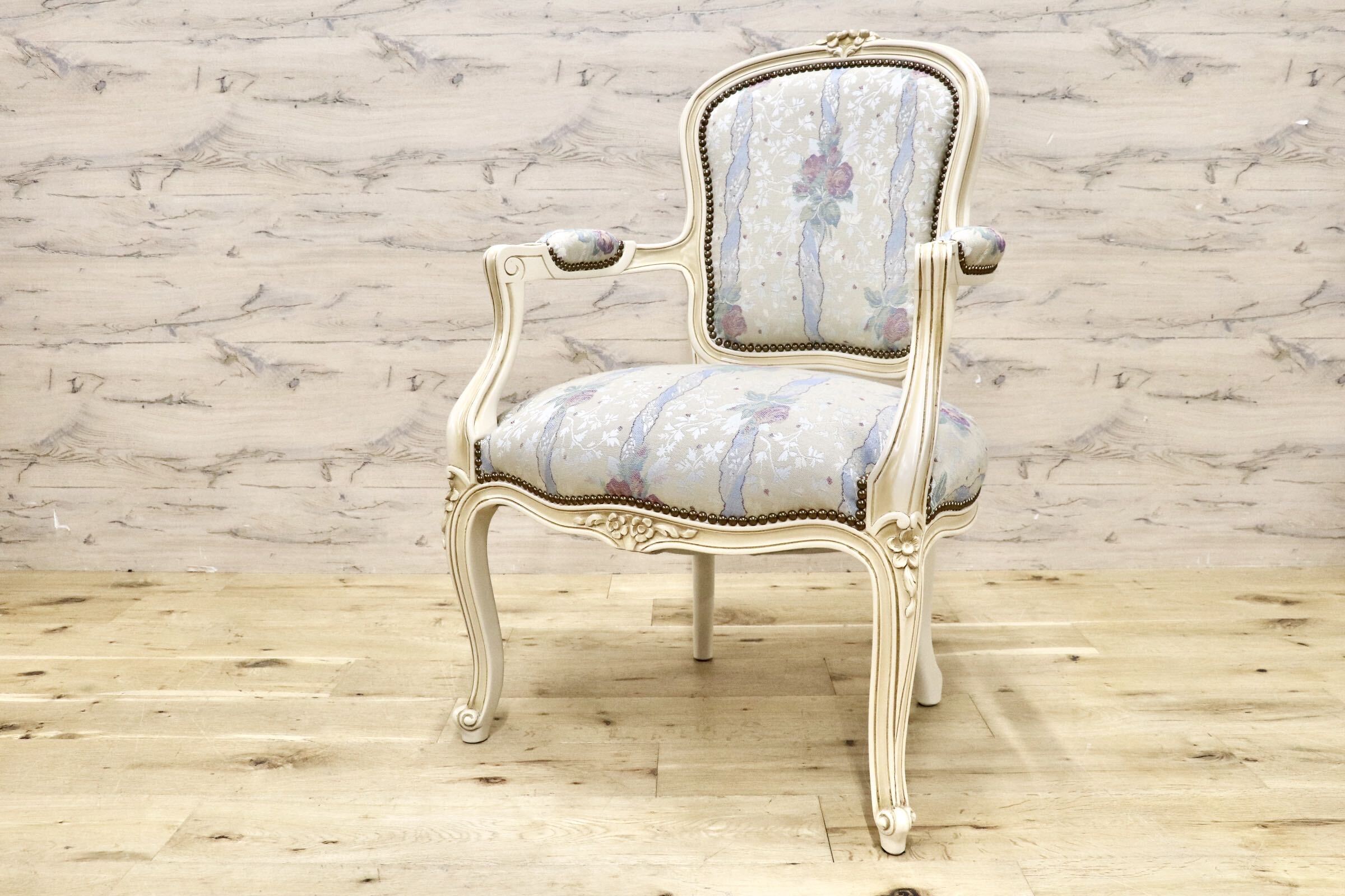 GMJS259C○domani / ドマーニ Louis XV ルイ15世 アームチェア ダイニングチェア 西洋 アンティーク カリモク最高峰 定価約25万円