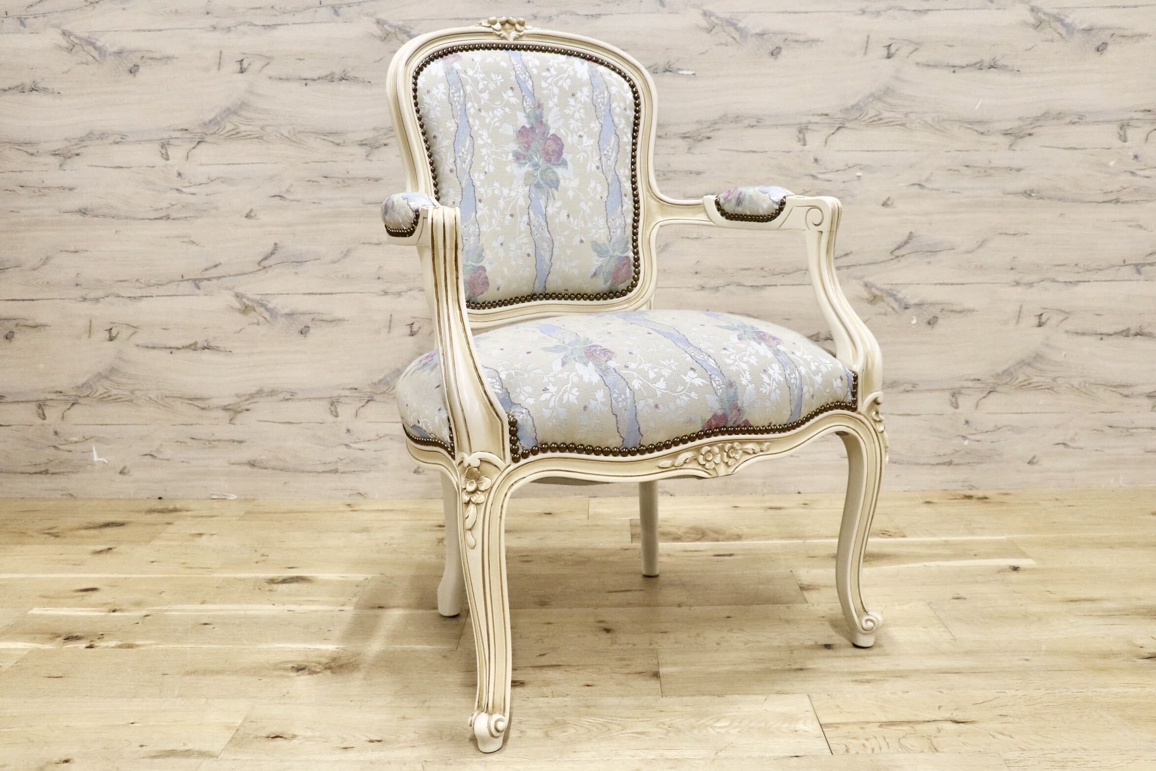 GMJS259C○domani / ドマーニ Louis XV ルイ15世 アームチェア ダイニングチェア 西洋 アンティーク カリモク最高峰 定価約25万円