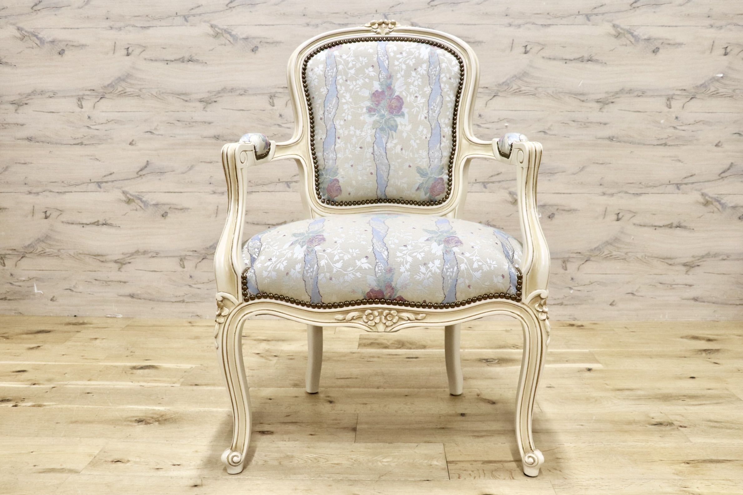 GMJS259C○domani / ドマーニ Louis XV ルイ15世 アームチェア ダイニングチェア 西洋 アンティーク カリモク最高峰 定価約25万円