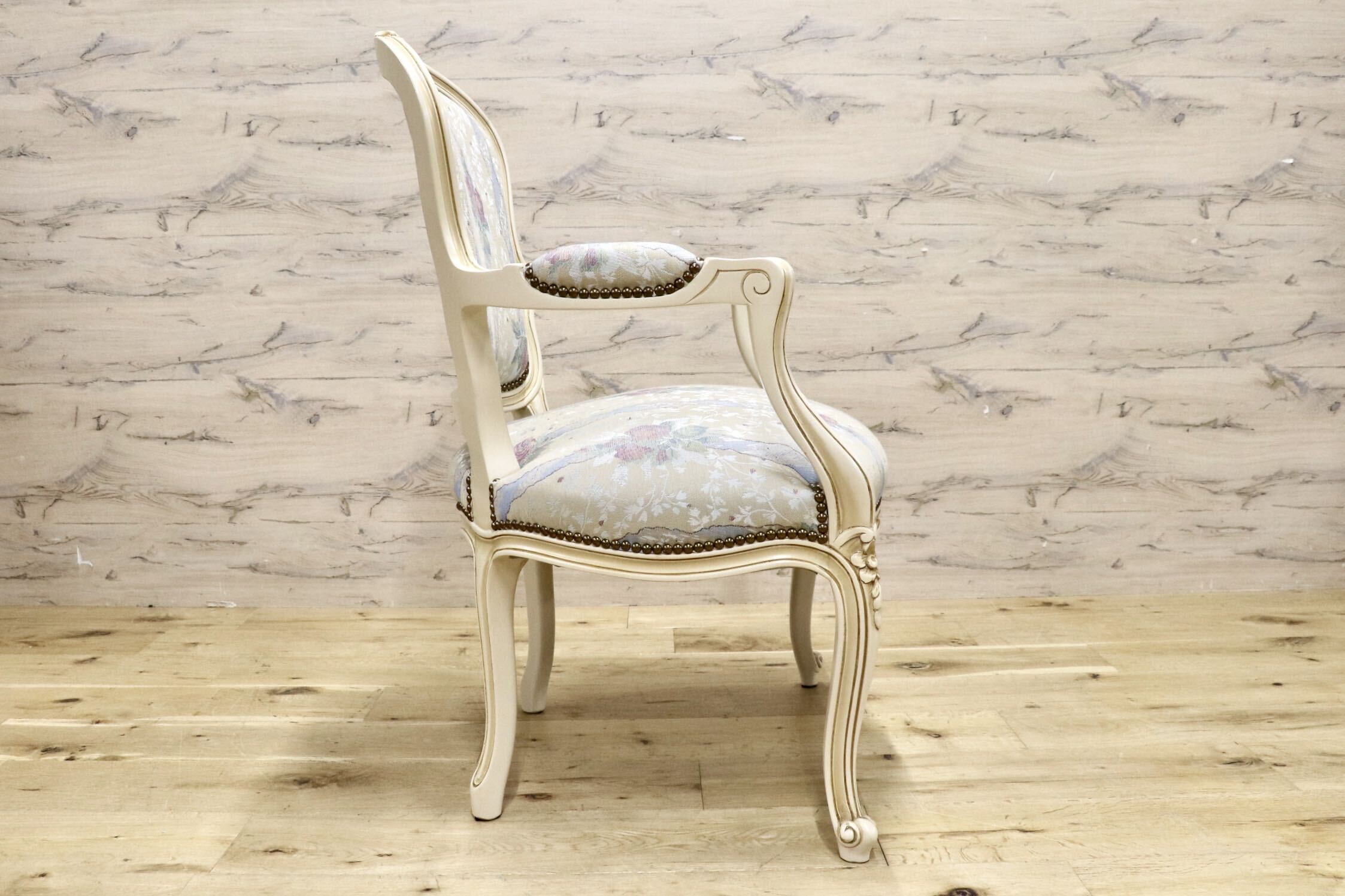 GMJS259C○domani / ドマーニ Louis XV ルイ15世 アームチェア ダイニングチェア 西洋 アンティーク カリモク最高峰 定価約25万円