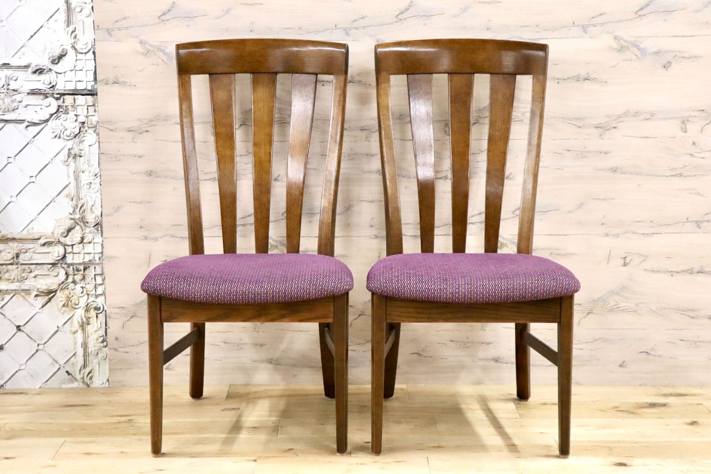 GMJH34A○karimoku / カリモク家具 ダイニングチェア 2脚セット 木製 椅子 食卓椅子 ハイバック 天然木 国産家具