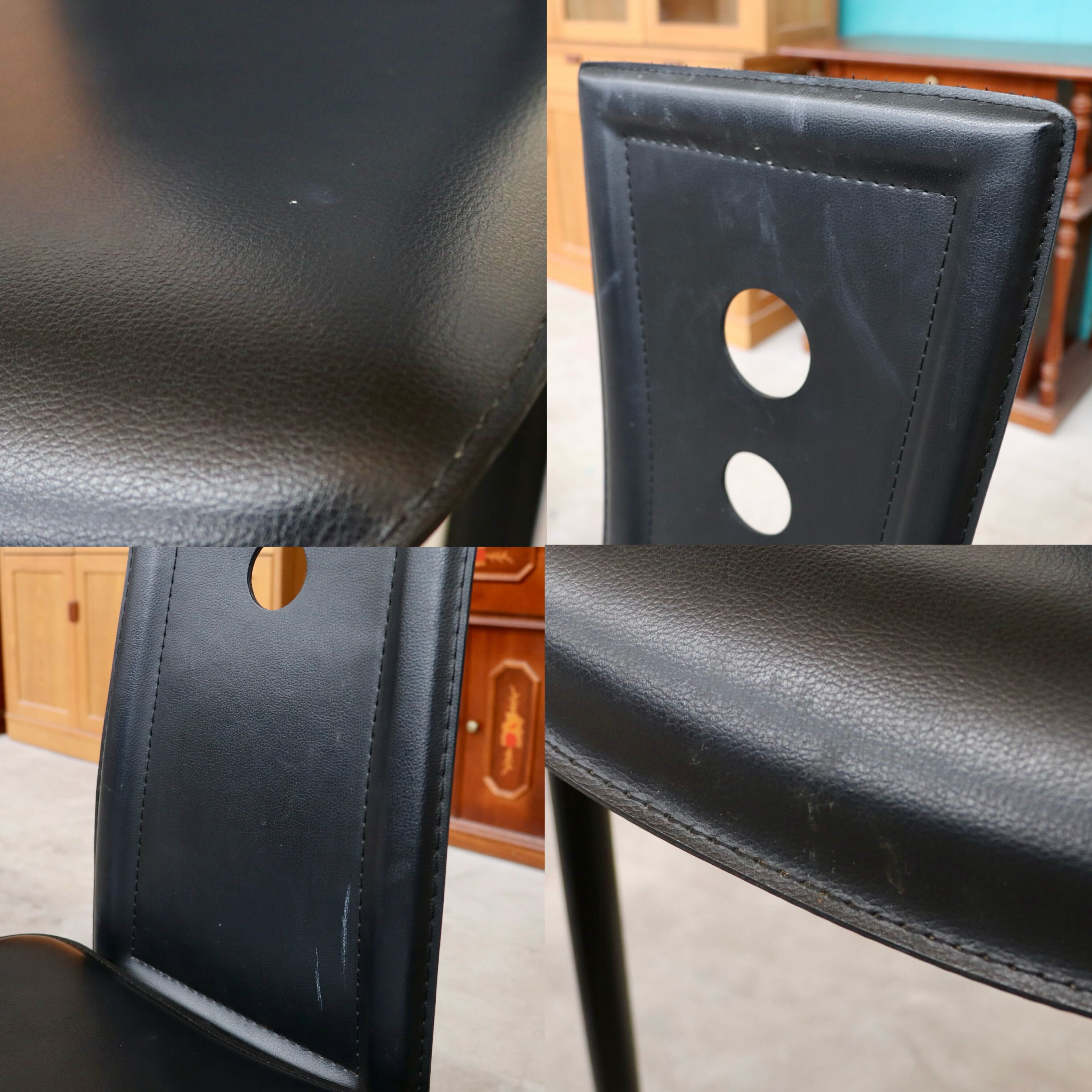 GMHK314○ダイニングチェア 椅子 グレースチェア ハイバック 革 レザー ブラック モダン