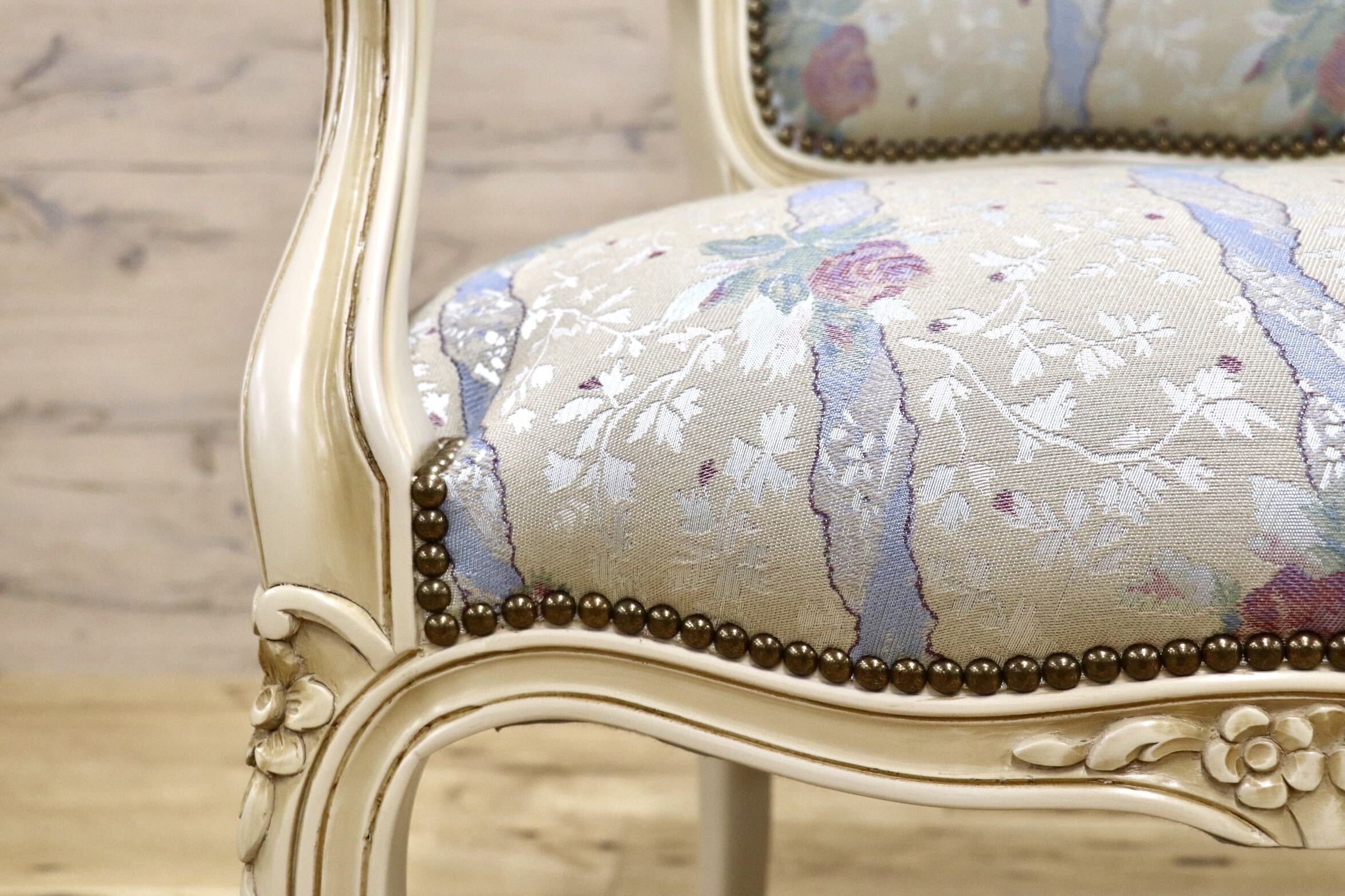 GMJS259C○domani / ドマーニ Louis XV ルイ15世 アームチェア ダイニングチェア 西洋 アンティーク カリモク最高峰 定価約25万円