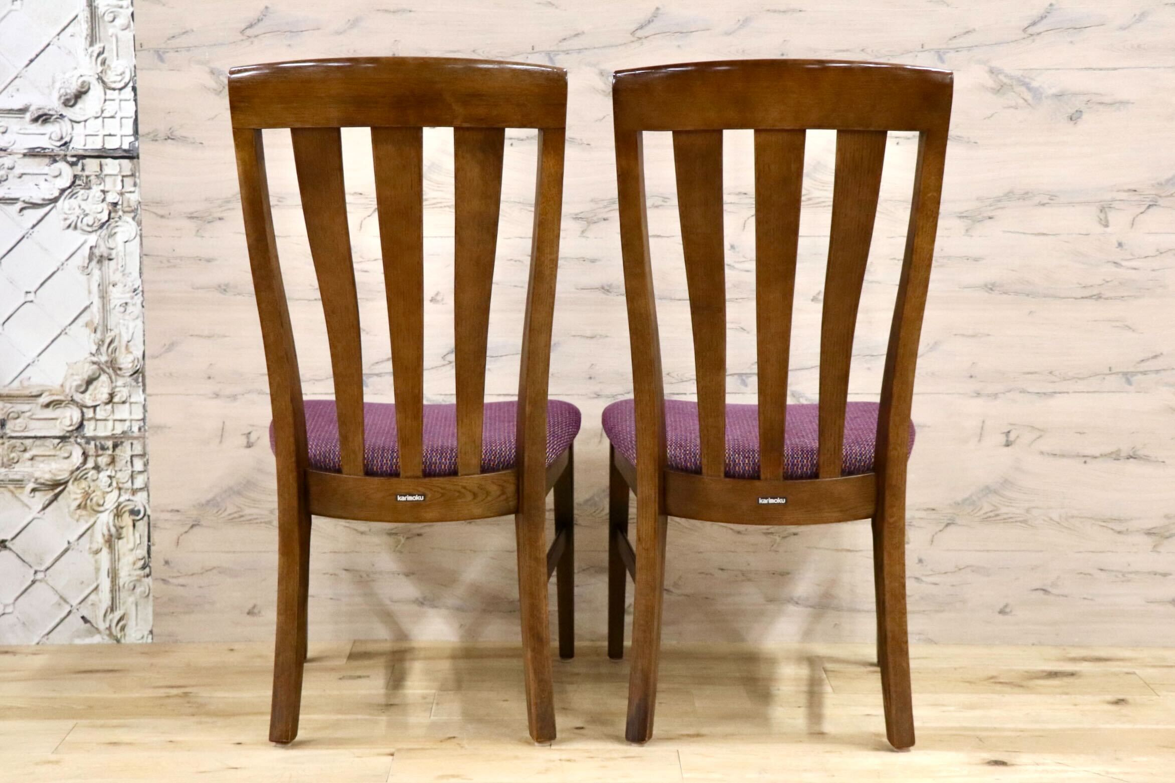 GMJH34A○karimoku / カリモク家具 ダイニングチェア 2脚セット 木製 椅子 食卓椅子 ハイバック 天然木 国産家具