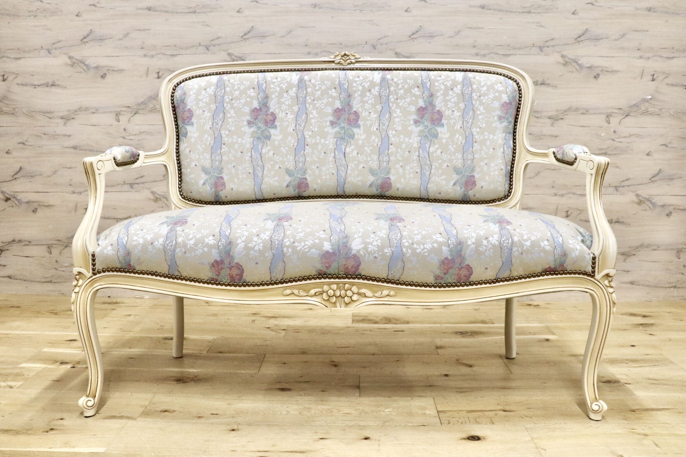 GMJS259D○domani / ドマーニ Louis XV ルイ15世 2人掛けソファ ラブソファ 西洋 アンティーク カリモク最高峰 定価約58万円