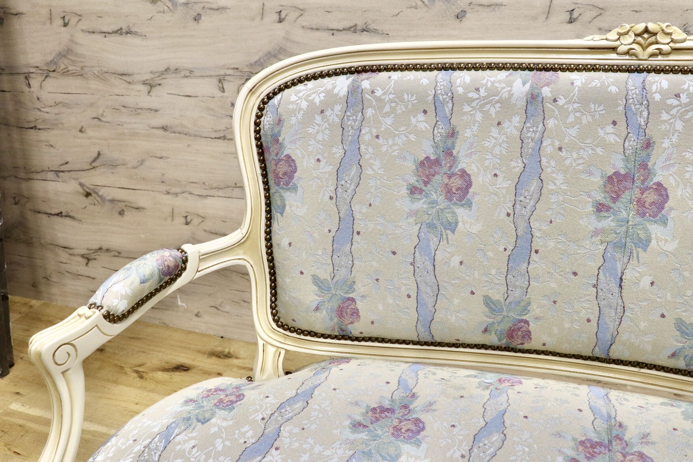 GMJS259D○domani / ドマーニ Louis XV ルイ15世 2人掛けソファ ラブソファ 西洋 アンティーク カリモク最高峰 定価約58万円