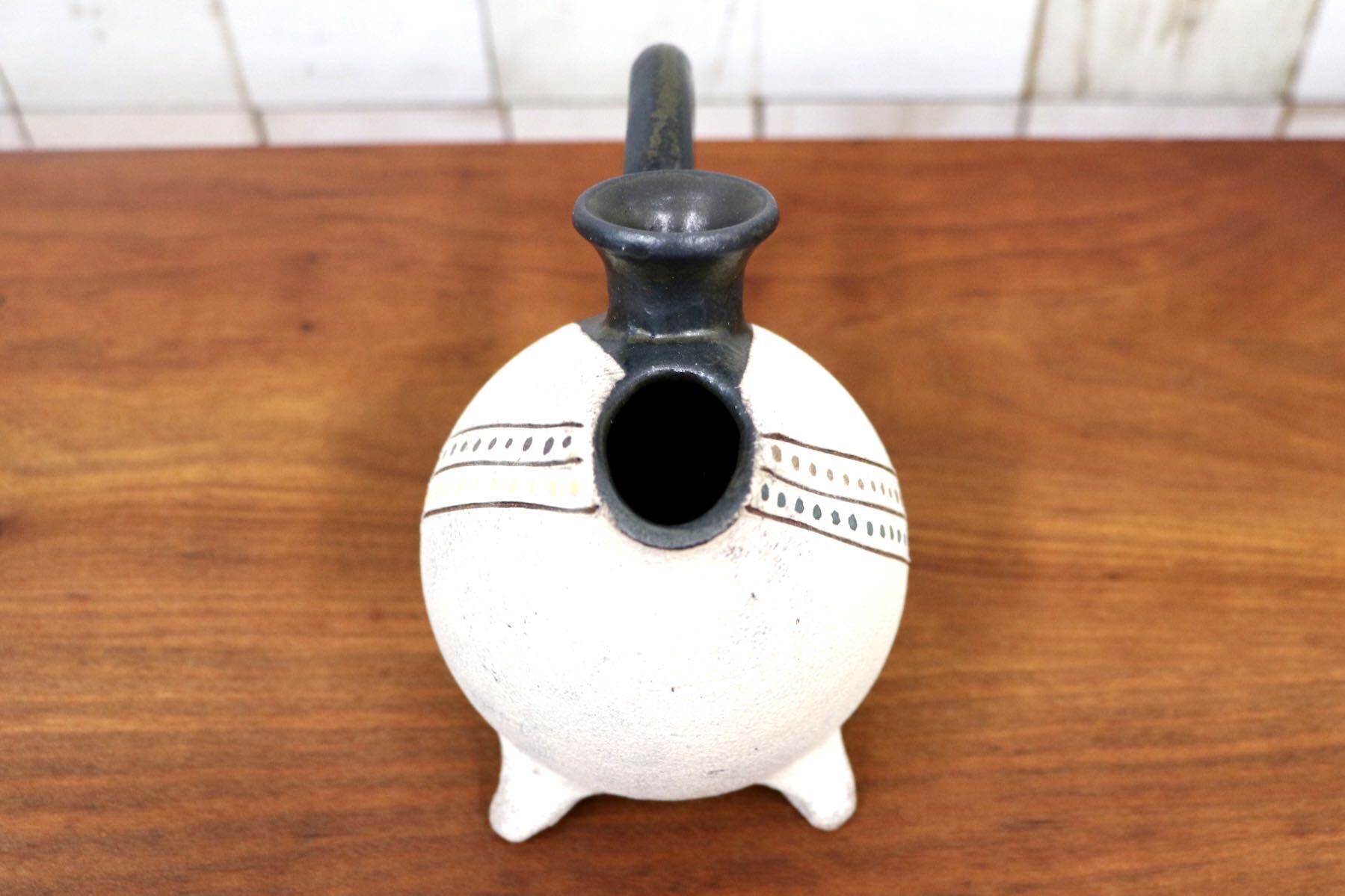 GMJO117A◯市野悟窯 市野哲次 丹波焼 酒器 足付き 陶器 現代陶芸 丹波篠山 作家物