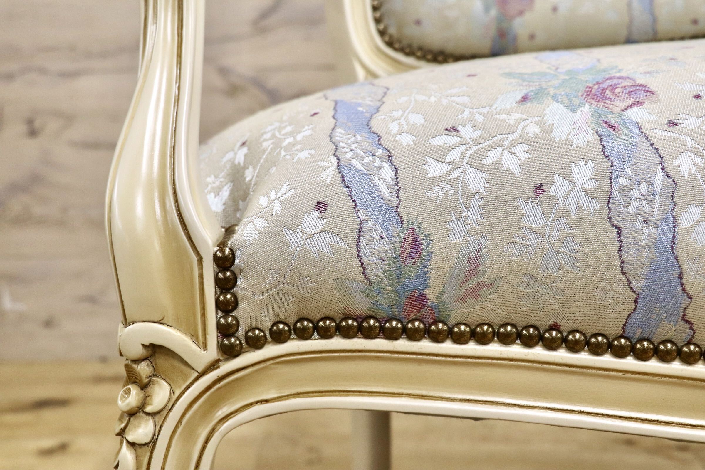 GMJS259D○domani / ドマーニ Louis XV ルイ15世 2人掛けソファ ラブソファ 西洋 アンティーク カリモク最高峰 定価約58万円