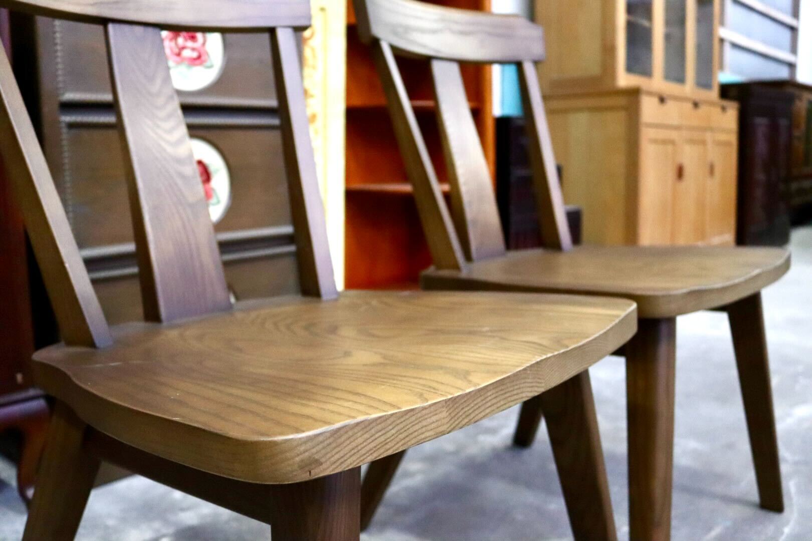 GMIH320C○らくよう工芸 飛騨家具 ダイニングチェア アームレスチェア 椅子 2脚セット 木製 無垢材 シンプル ナチュラル カントリー