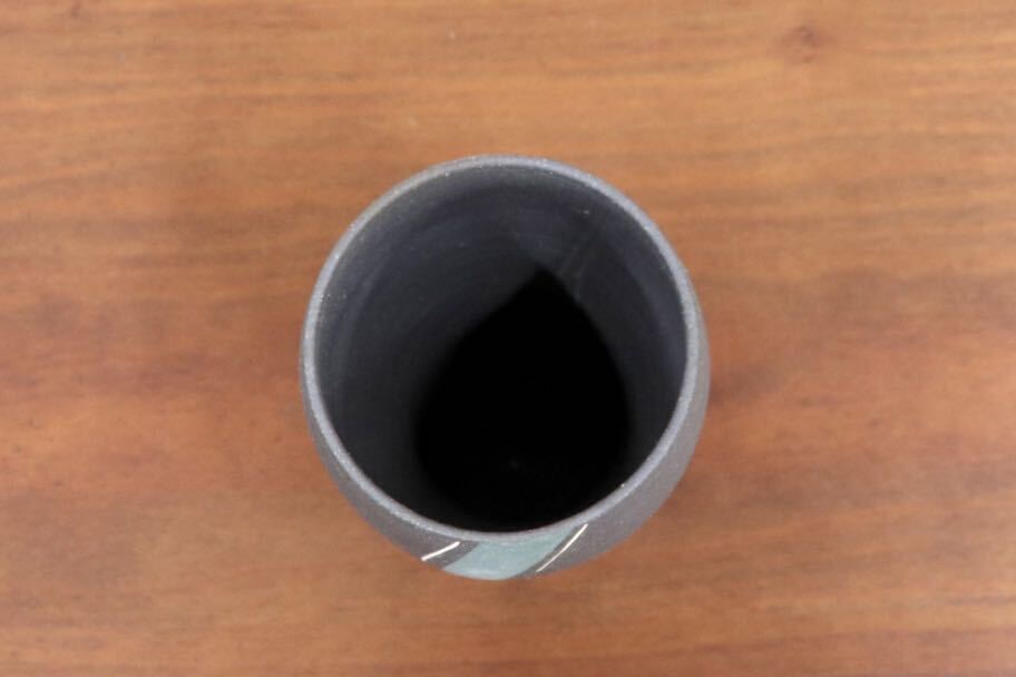 GMJO122B〇市野悟窯 市野哲次 丹波焼 彩色線象嵌 ビアカップ 陶器 現代陶芸 作家物
