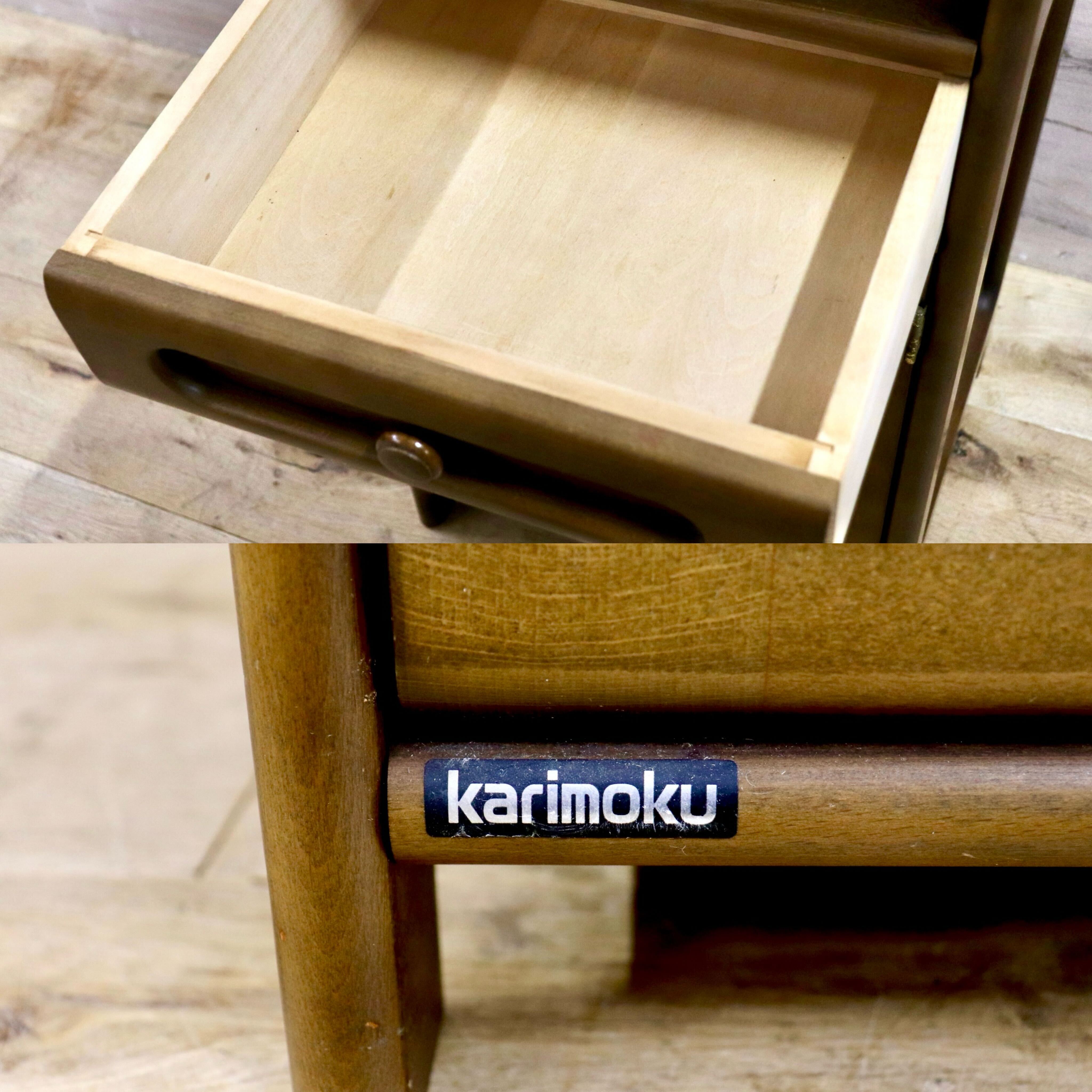 GMIH125○karimoku / カリモク 電話台 FAX台 花台 飾り棚 リビング収納 引出し クラシック レトロ 国産家具