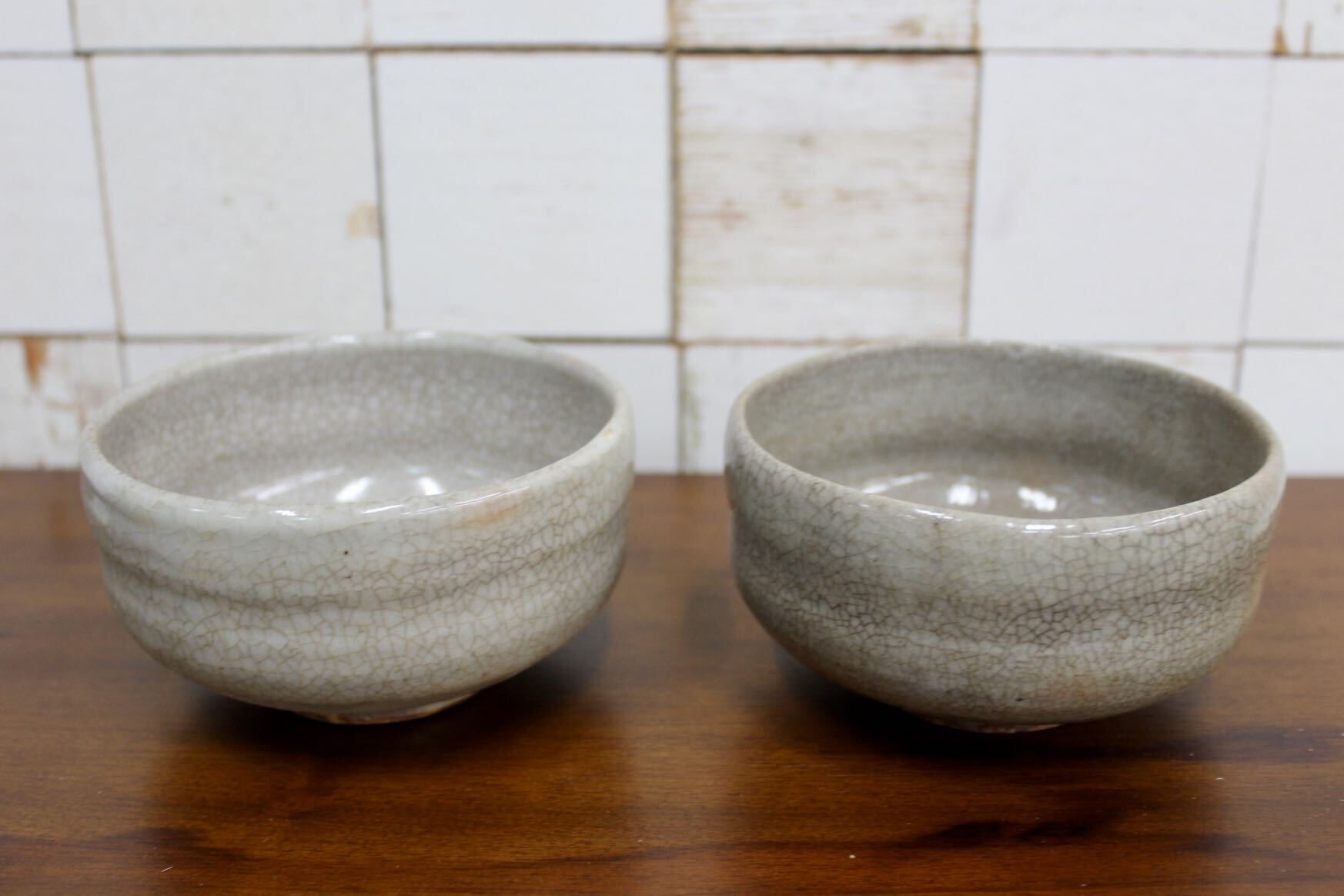 GMJK371C〇紀州焼 葵窯 窯変茶碗 一双 共箱 茶道具 陶磁器 未使用