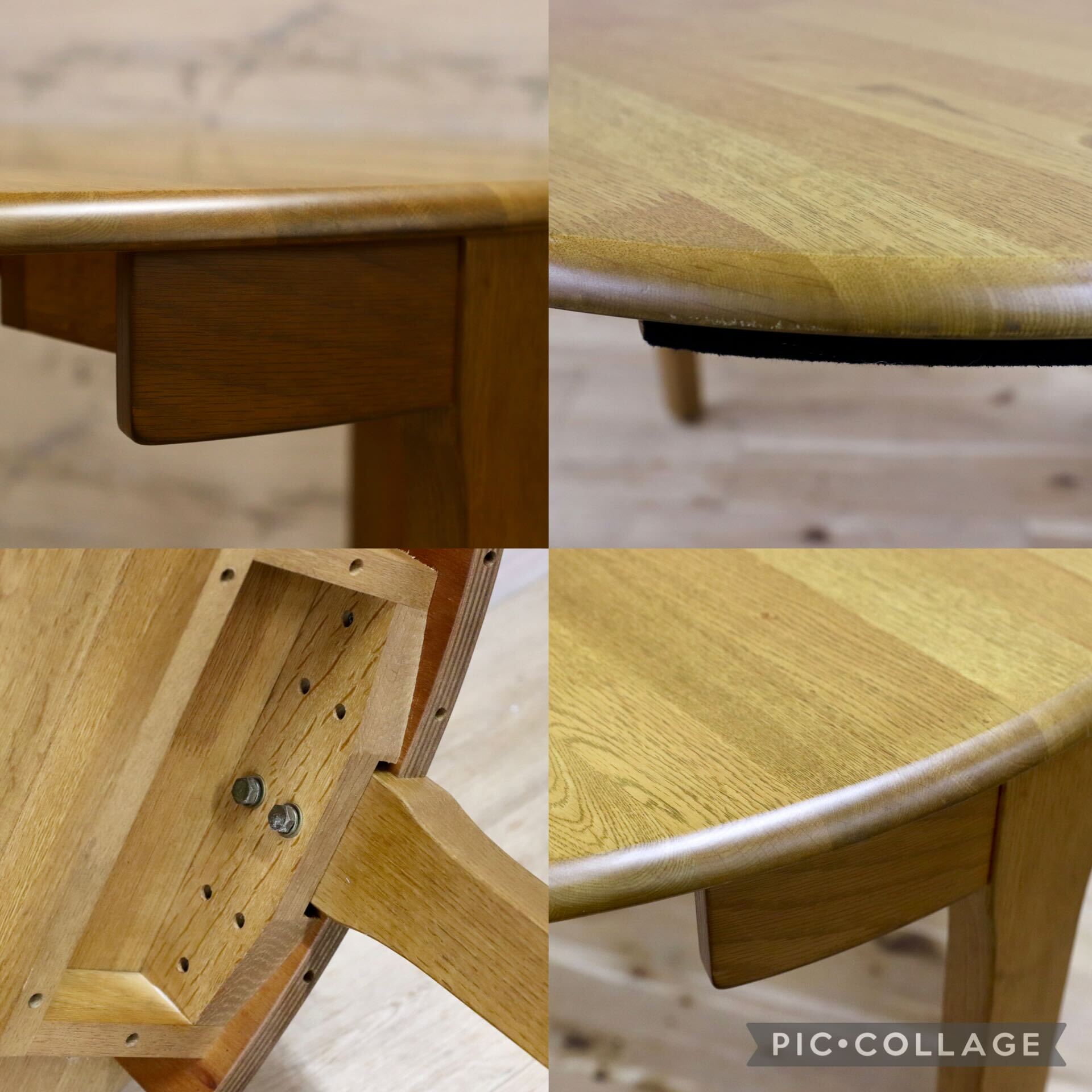 GMIH243○イバタインテリア / ibata interior ラウンドテーブル ダイニングテーブル 食卓テーブル オーク材 飛騨家具 レトロ 和モダン