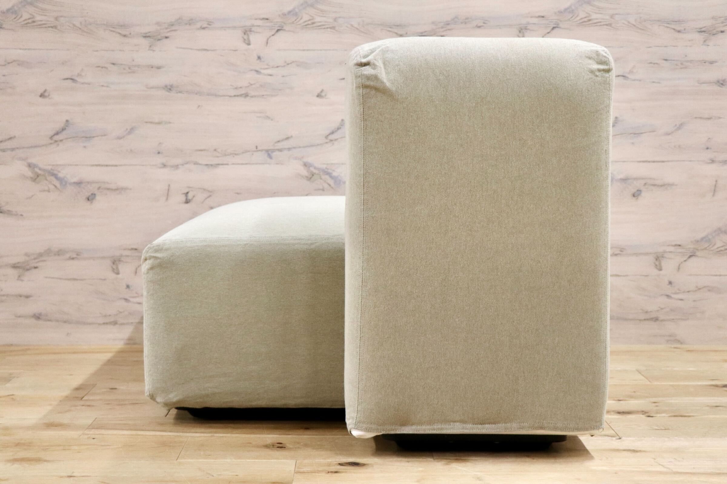 GMIK330○無印良品 / MUJI シングルソファ ユニットソファ ソファ スツール オットマン ファブリック ナチュラル シンプル