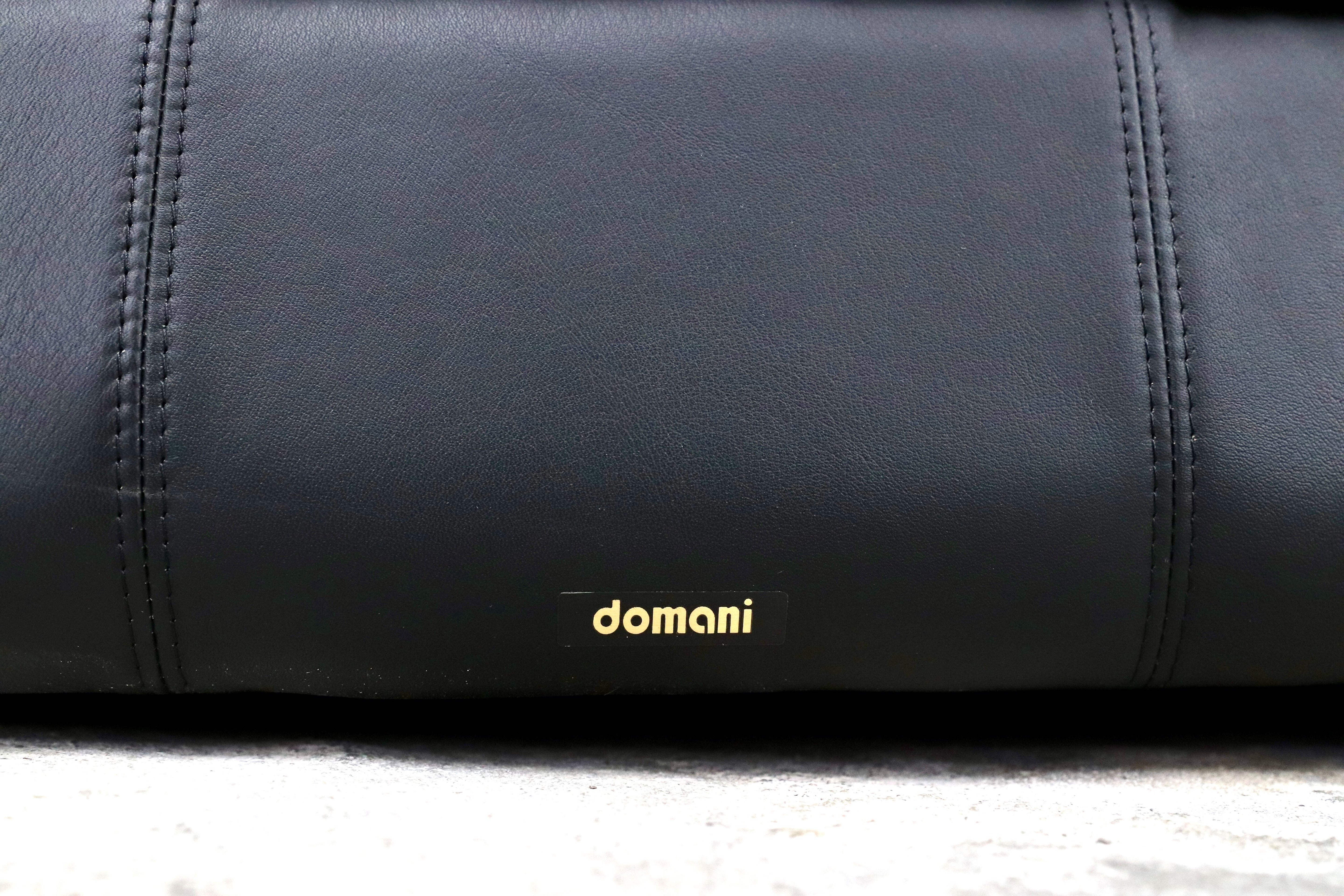 GMIS263○domani / ドマーニ エクセルライフ カリモク最高峰 3人掛けソファ トリプルソファ ブラック 総本革 長椅子 約70万 美品