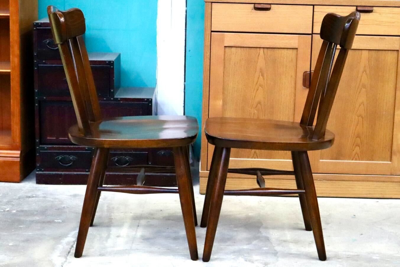 GMIS382B○karimoku / カリモク コロニアル ダイニングチェア アームレスチェア 椅子 2脚セット 木製 無垢材 国産家具 クラシック