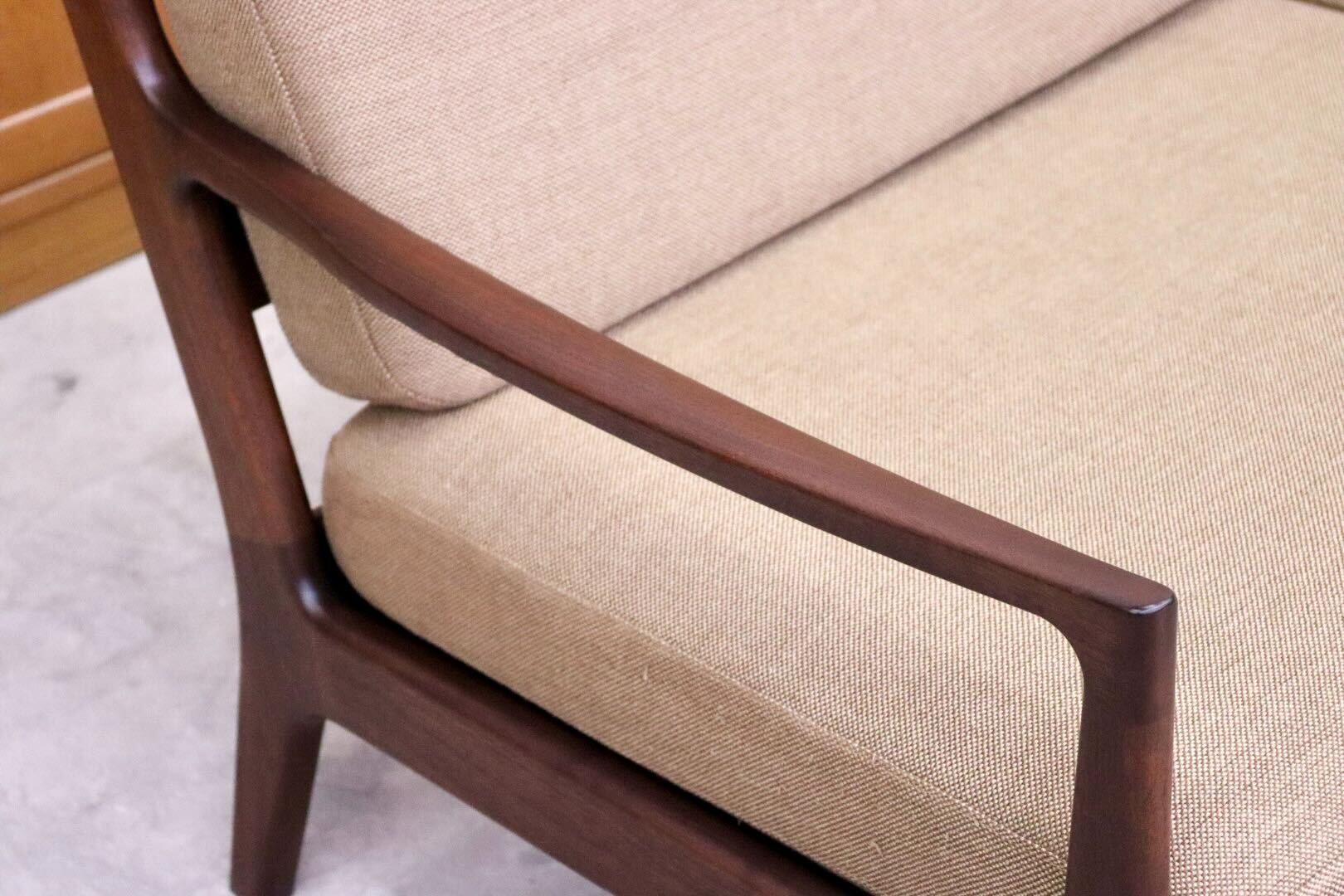 GMIH47○起立木工 / KIRITSU FURNITURE ノルディ 2.5人掛けソファ ウォールナット ファブリック 北欧スタイル ヴィンテージ IDC大塚家具