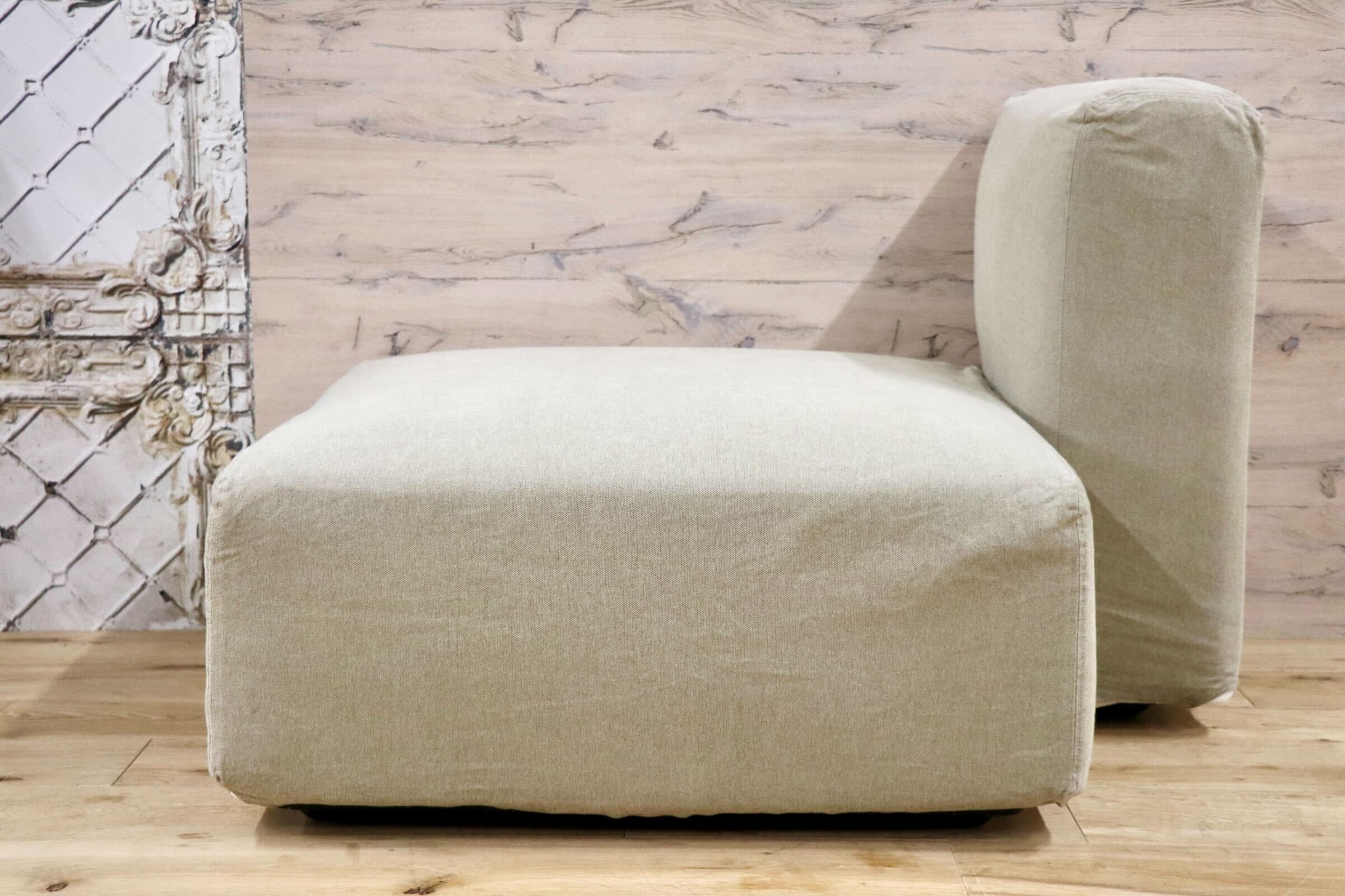 GMIK330○無印良品 / MUJI シングルソファ ユニットソファ ソファ スツール オットマン ファブリック ナチュラル シンプル
