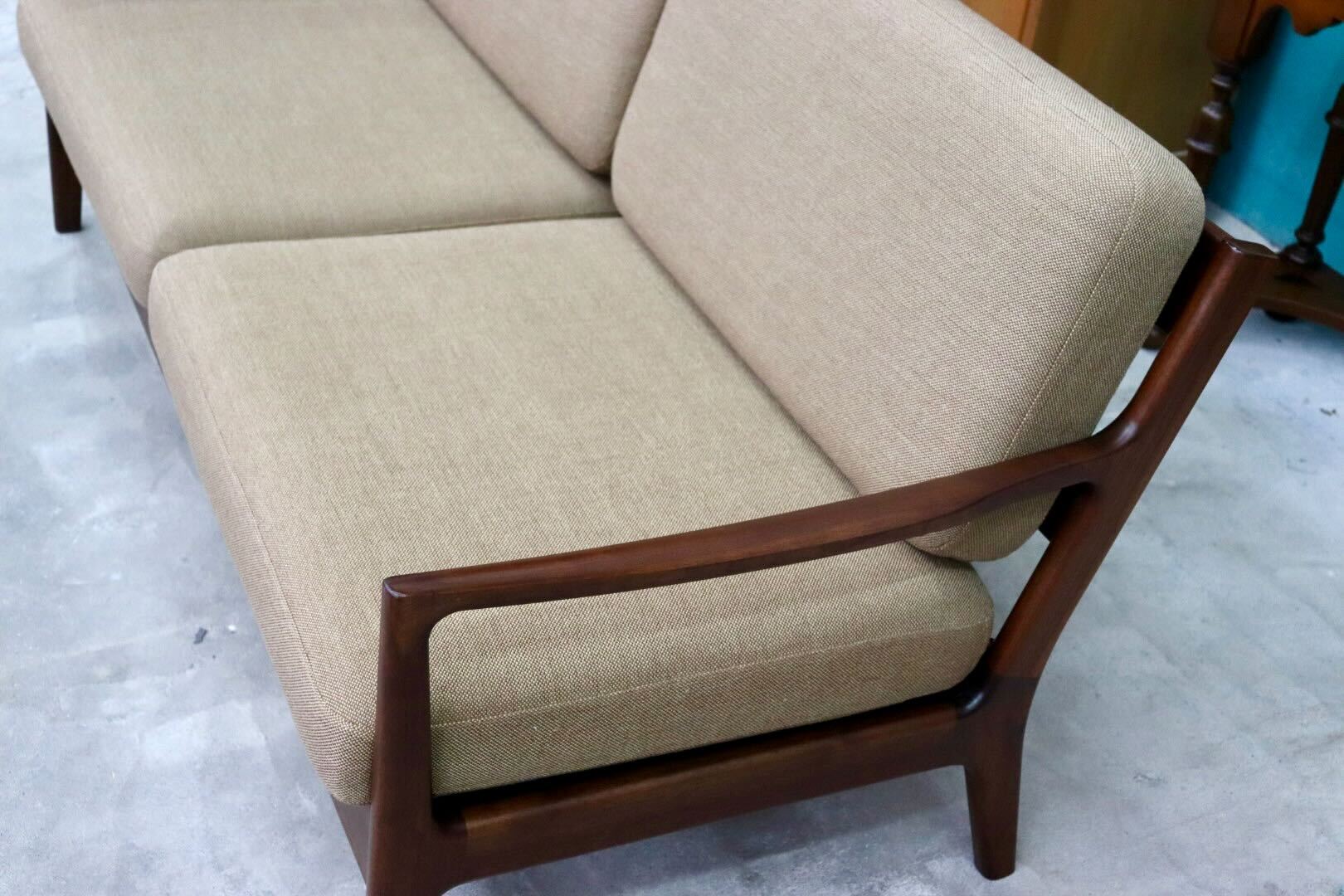 GMIH47○起立木工 / KIRITSU FURNITURE ノルディ 2.5人掛けソファ ウォールナット ファブリック 北欧スタイル ヴィンテージ IDC大塚家具