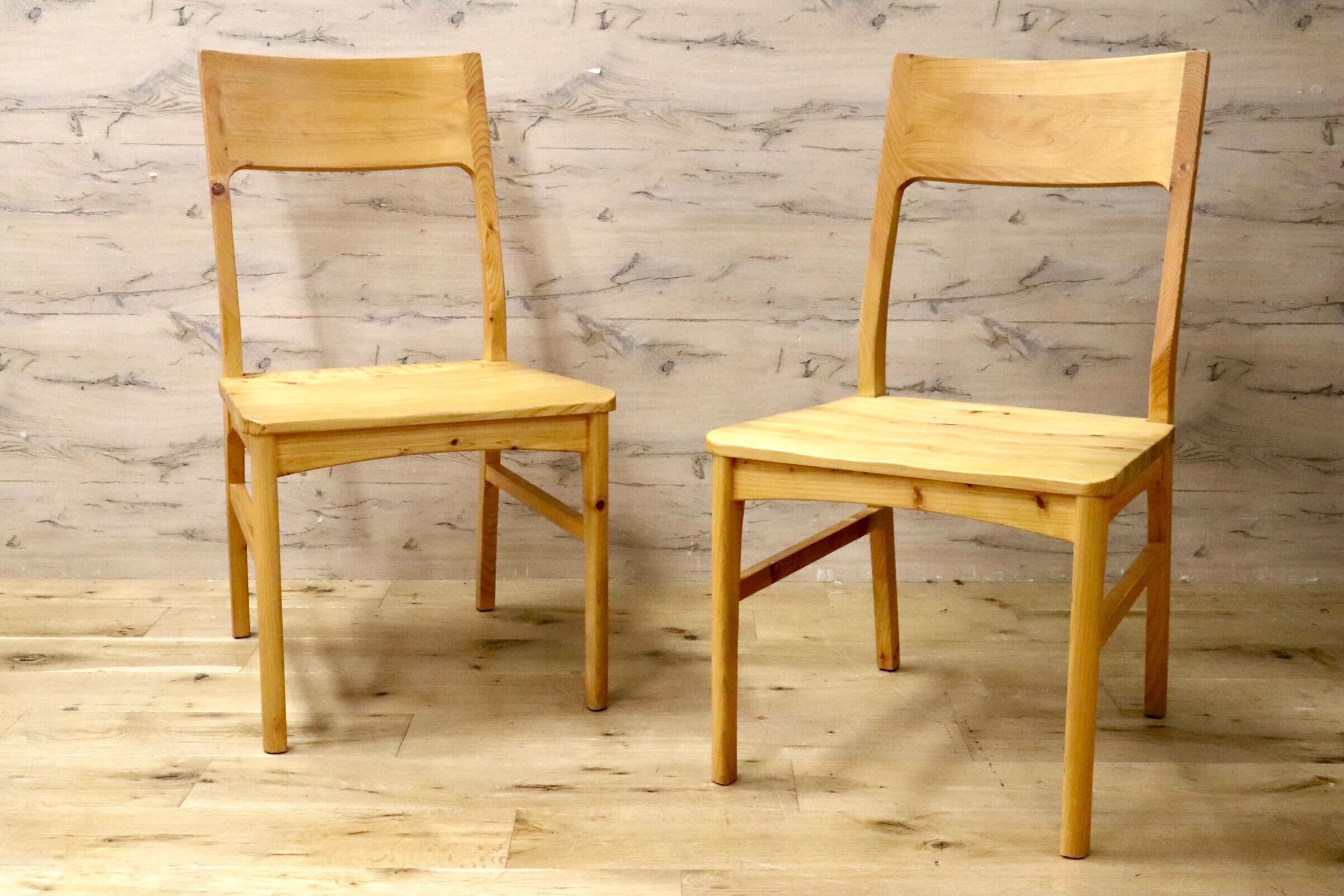 GMJH136A○SHIGIYAMA / シギヤマ家具 凪 チェア ダイニングチェア 食卓椅子 アームレスチェア ヒノキ材 ナチュラル シンプル 2脚セット