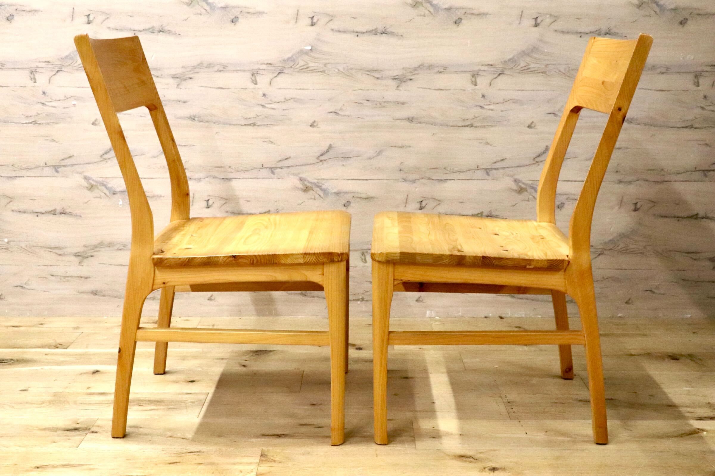 GMJH136A○SHIGIYAMA / シギヤマ家具 凪 チェア ダイニングチェア 食卓椅子 アームレスチェア ヒノキ材 ナチュラル シンプル 2脚セット
