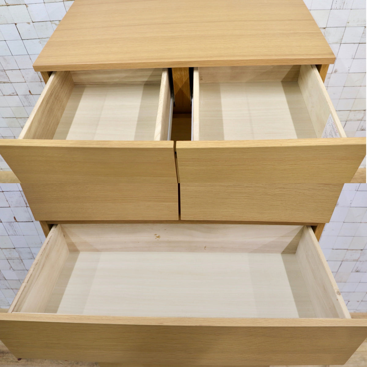 GMJS302C〇無印良品 / MUJI オーク材 チェスト 6段ワイド 7杯 幅80cm 天然木 北欧 ナチュラル