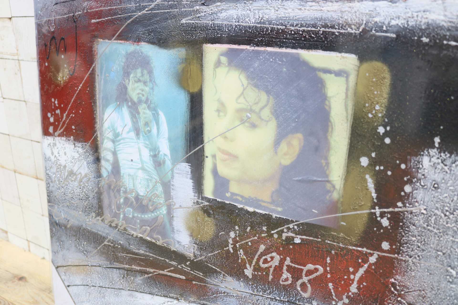 GMIK749AA◯マイケル・ジャクソン アートパネル 大型 インテリアボード コラージュアート