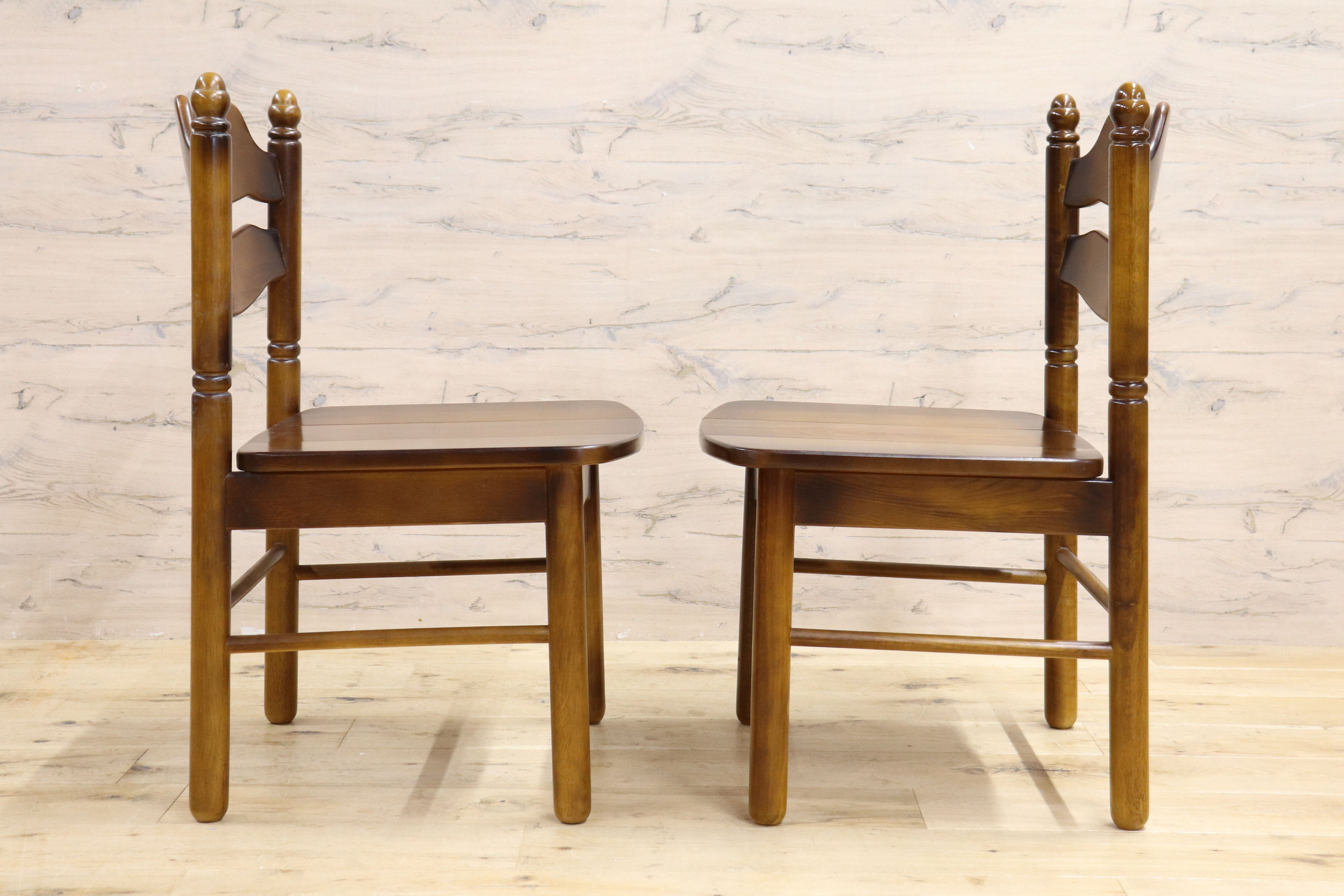 GMIS455A○karimoku / カリモク コロニアル 椅子 チェア ダイニングチェア 2脚セット ヴィンテージ レトロ カントリー 木製 国産家具