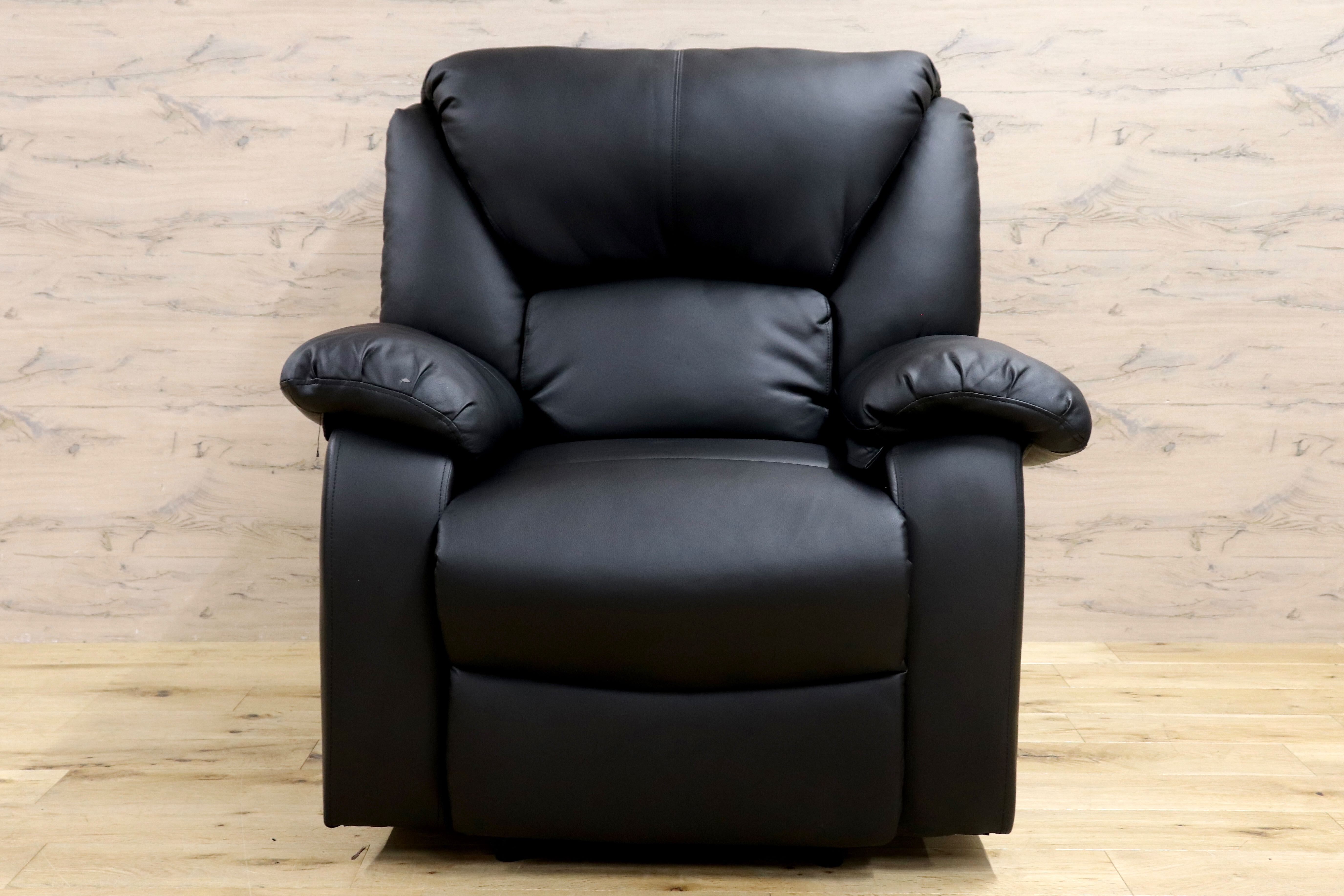 GMHK97○リクライニングチェア リクライニングソファ シングルソファ パーソナルチェア ブラック PUレザー