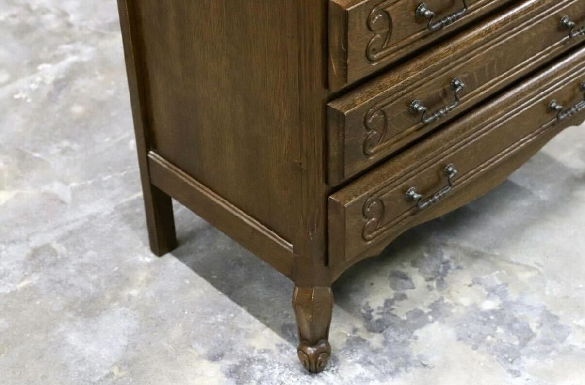 GMIH380B○三越家具 ルーマニア製 オーク無垢材 チェスト サイドボード 引出し収納 クラシック カントリー アンティーク