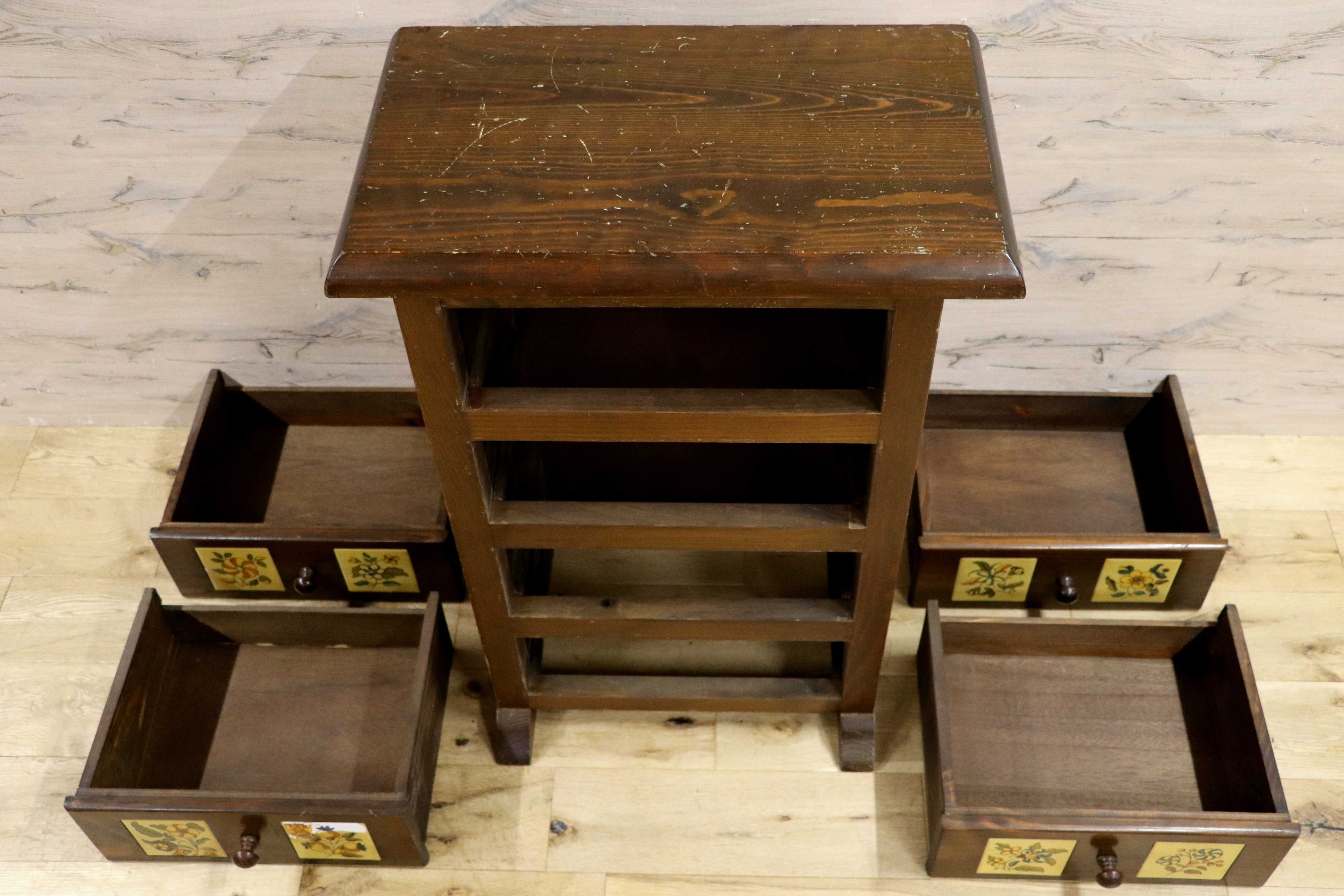 GMIH18○バレンシア家具 スペイン製 タイルチェスト 4段チェスト チェスト 飾り棚 整理箪笥 収納家具 カントリー 希少