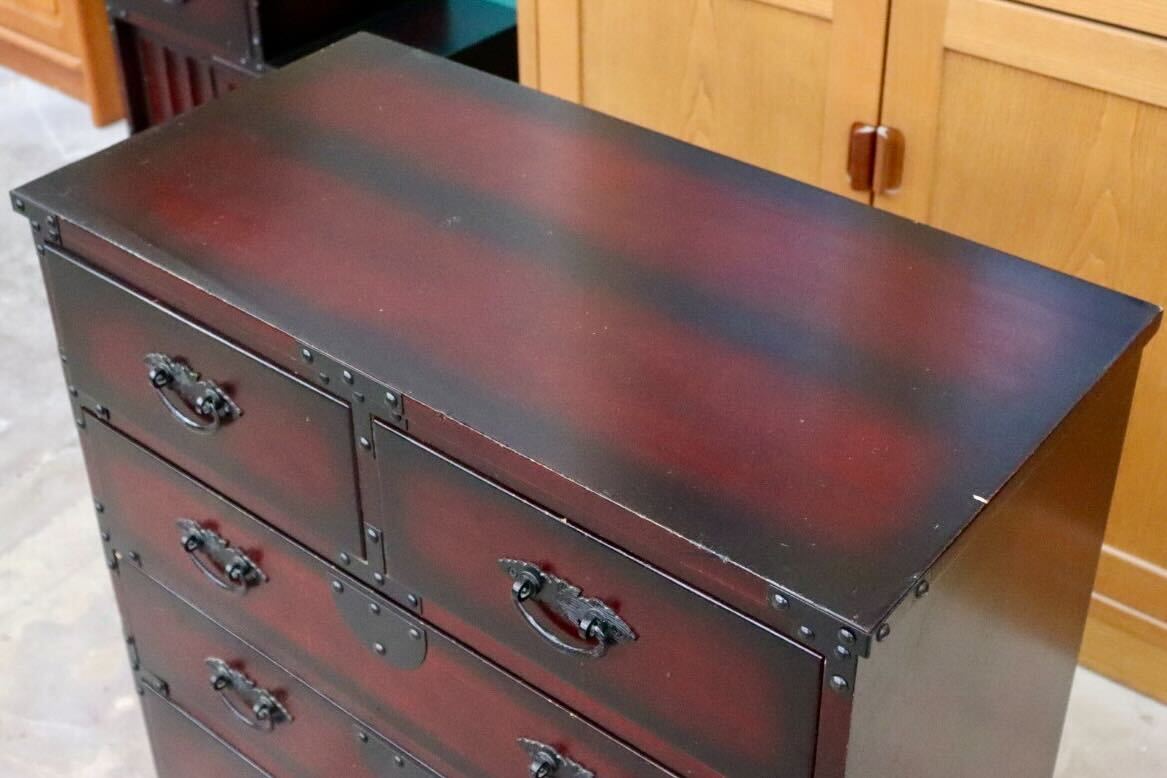 GMIK382C○時代箪笥 和家具 和モダン 和室 座敷 古民家 チェスト 整理箪笥 アンティーク レトロ 木製 小物入れ 古民具 インテリア 古家具