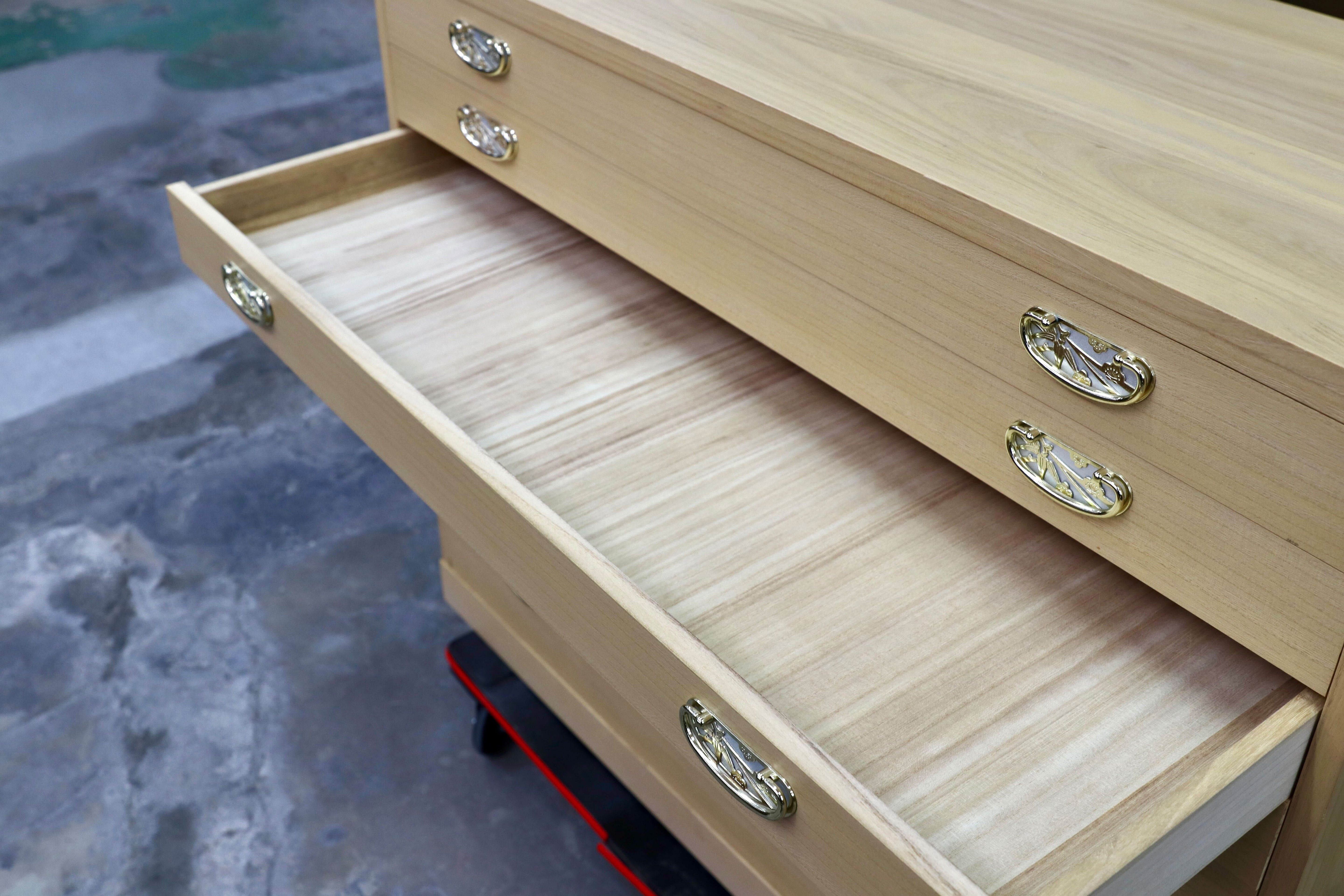 GMIH517○桐箪笥 整理箪笥 引出し収納 桐ダンス 箪笥 和家具 和モダン 定価13.5万