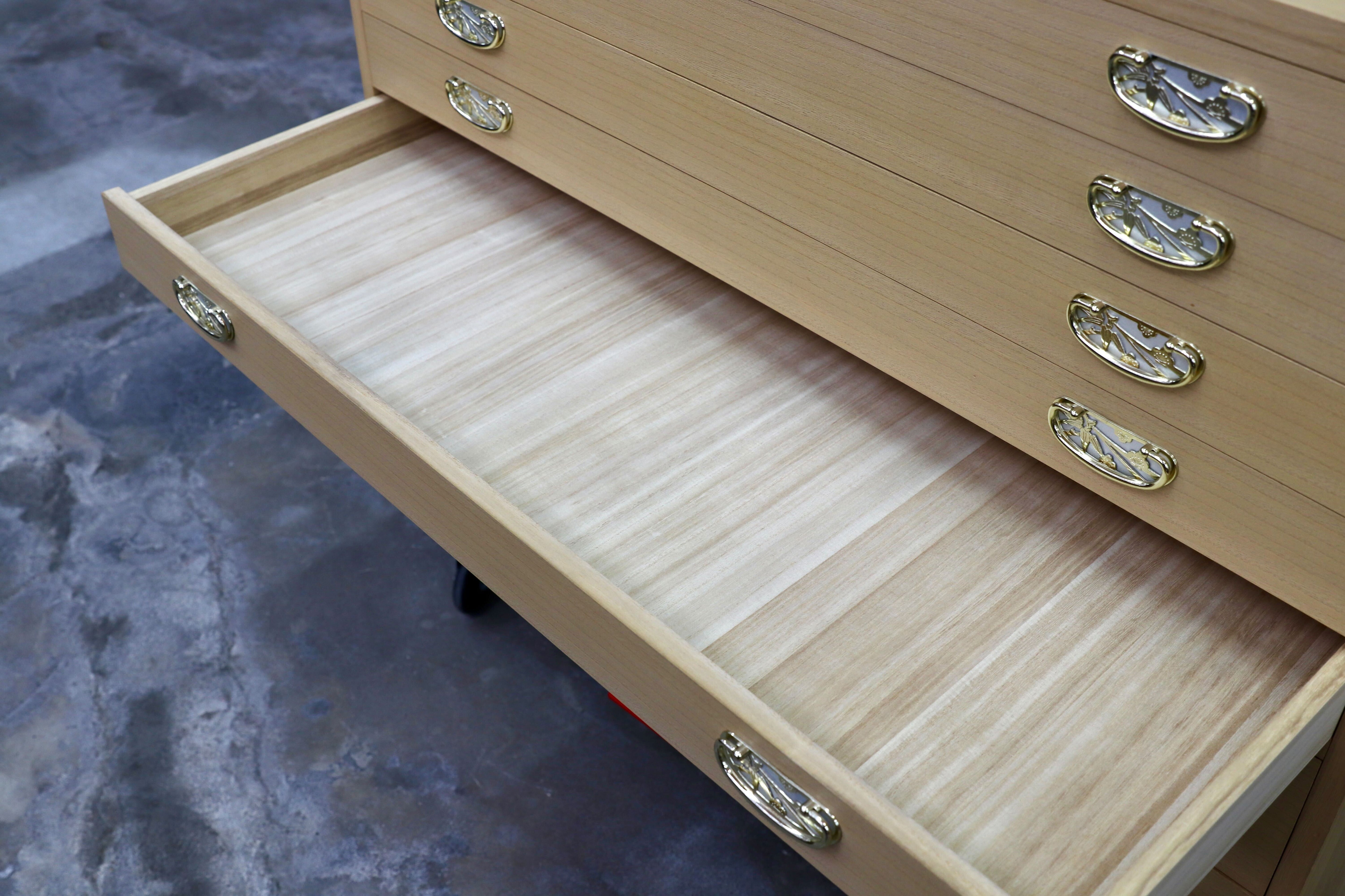 GMIH517○桐箪笥 整理箪笥 引出し収納 桐ダンス 箪笥 和家具 和モダン 定価13.5万