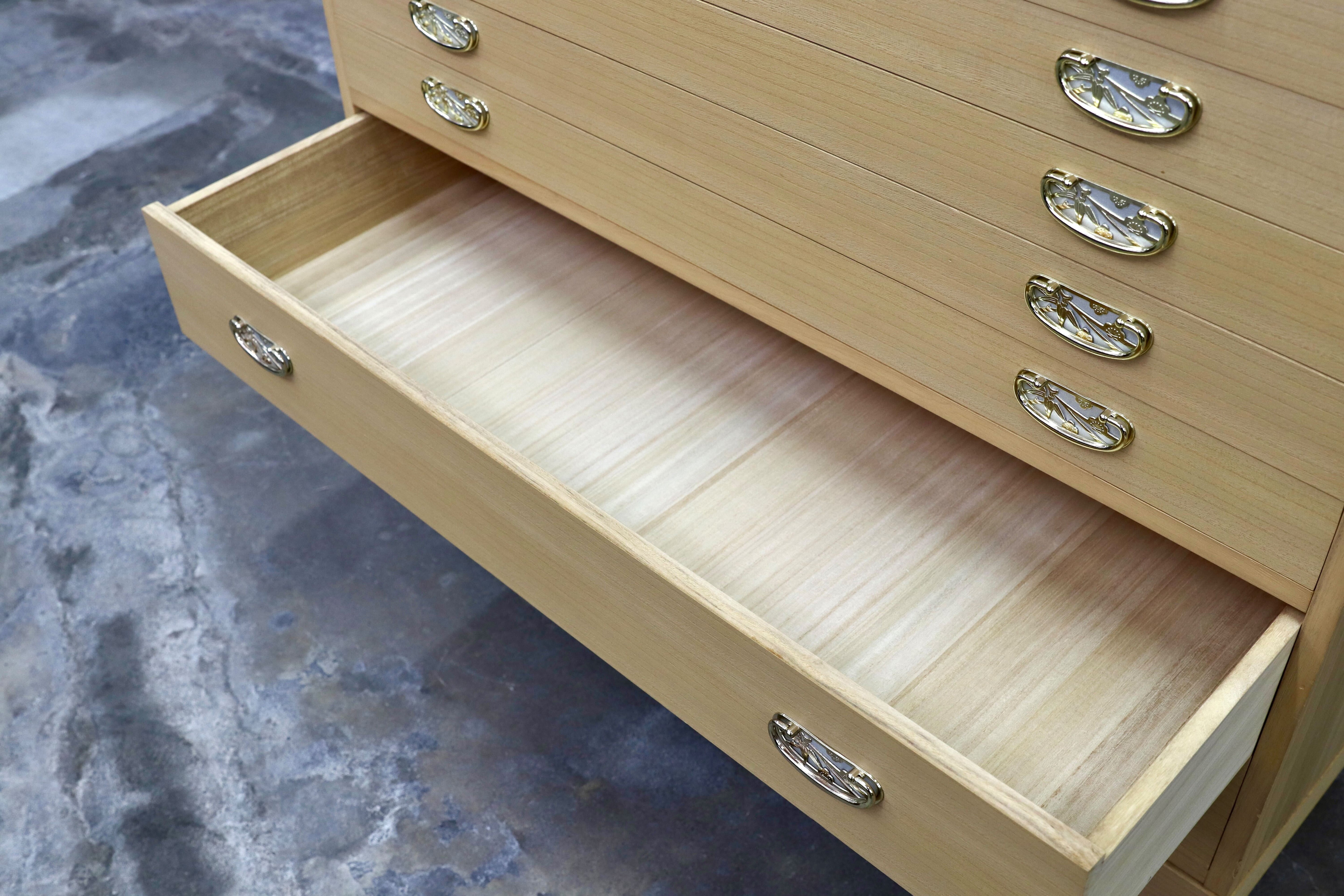 GMIH517○桐箪笥 整理箪笥 引出し収納 桐ダンス 箪笥 和家具 和モダン 定価13.5万