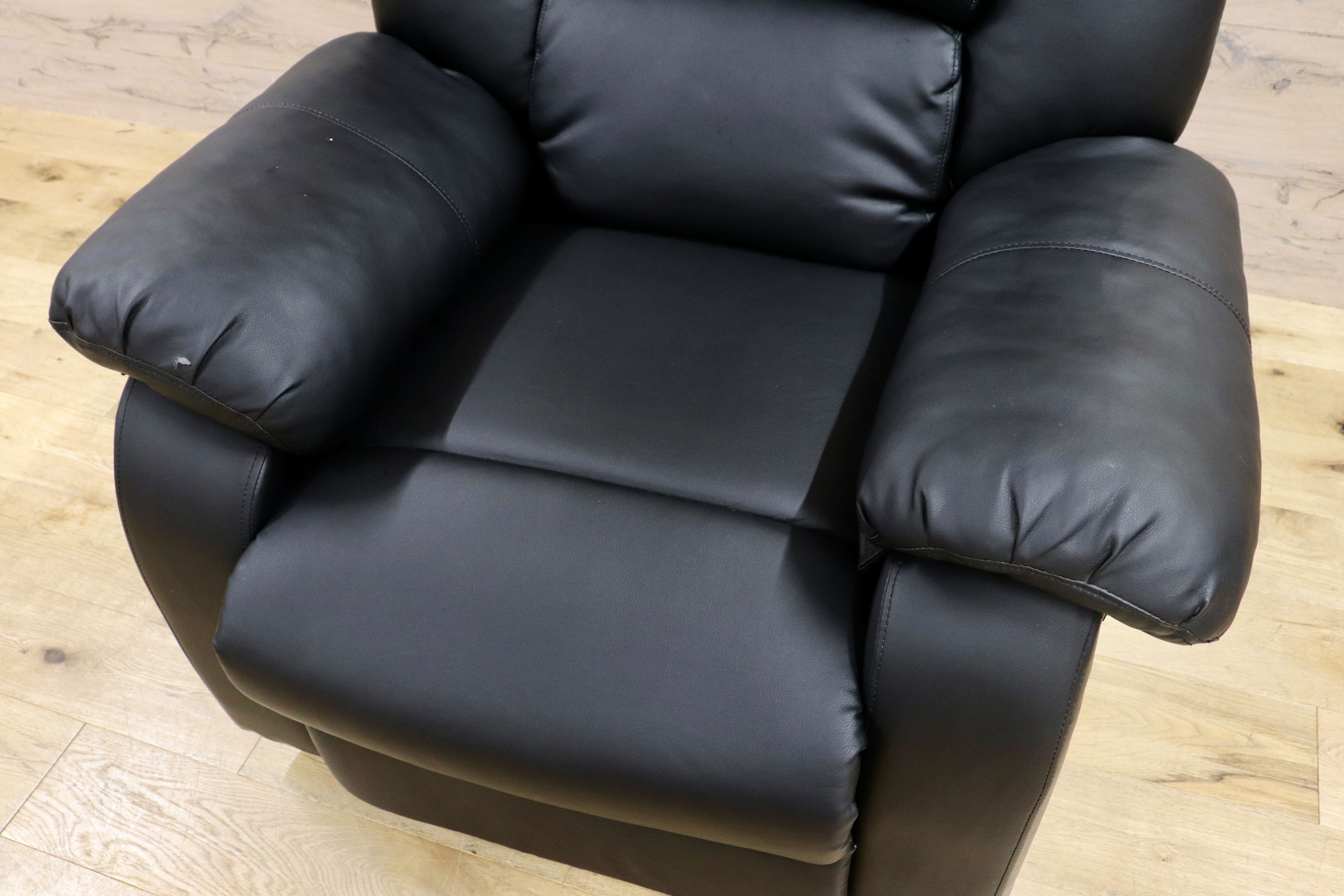 GMHK97○リクライニングチェア リクライニングソファ シングルソファ パーソナルチェア ブラック PUレザー