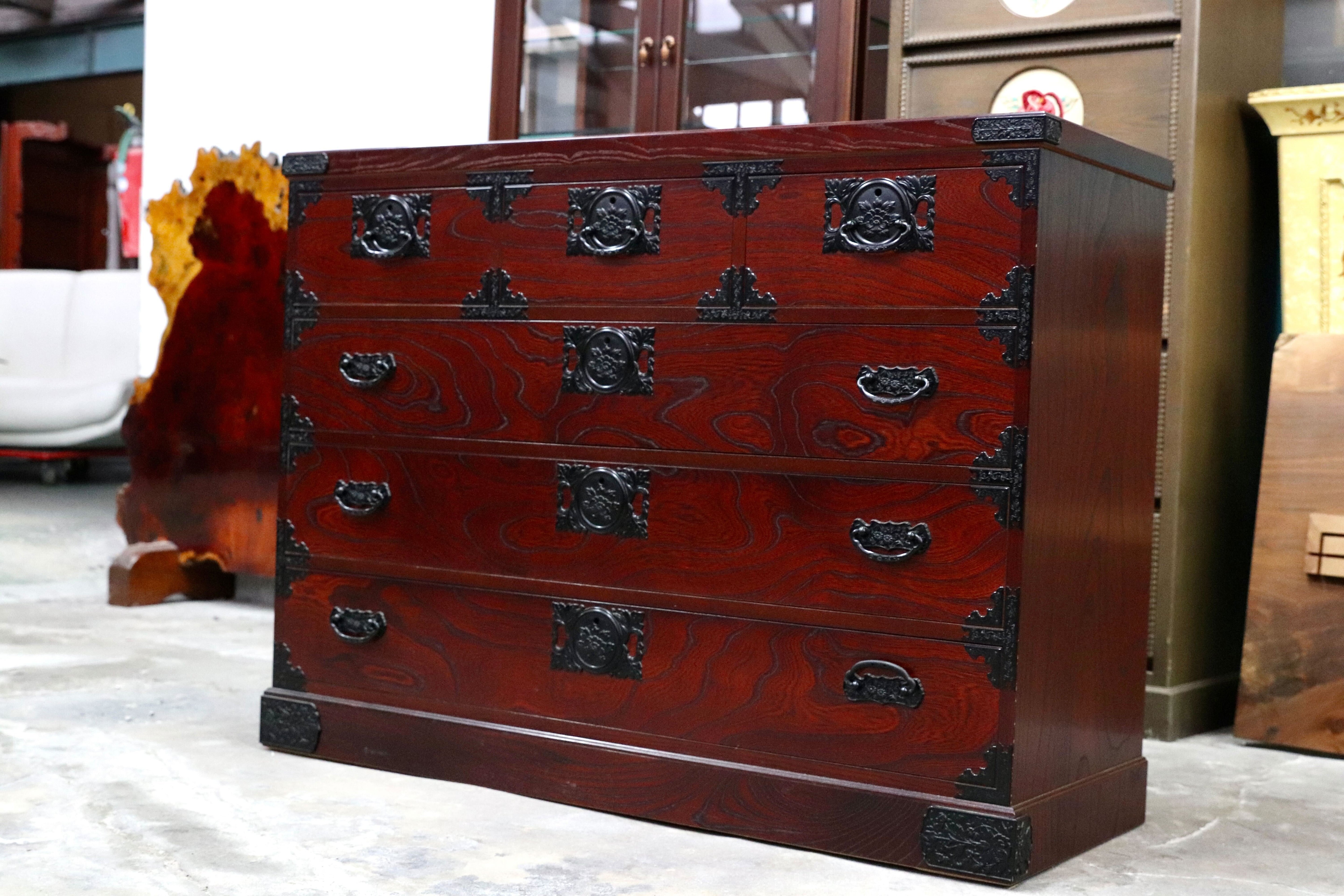 GMIH510○飛鳥工芸家具 欅箪笥 整理箪笥 和箪笥 民芸家具 4段箪笥 和家具 レトロ