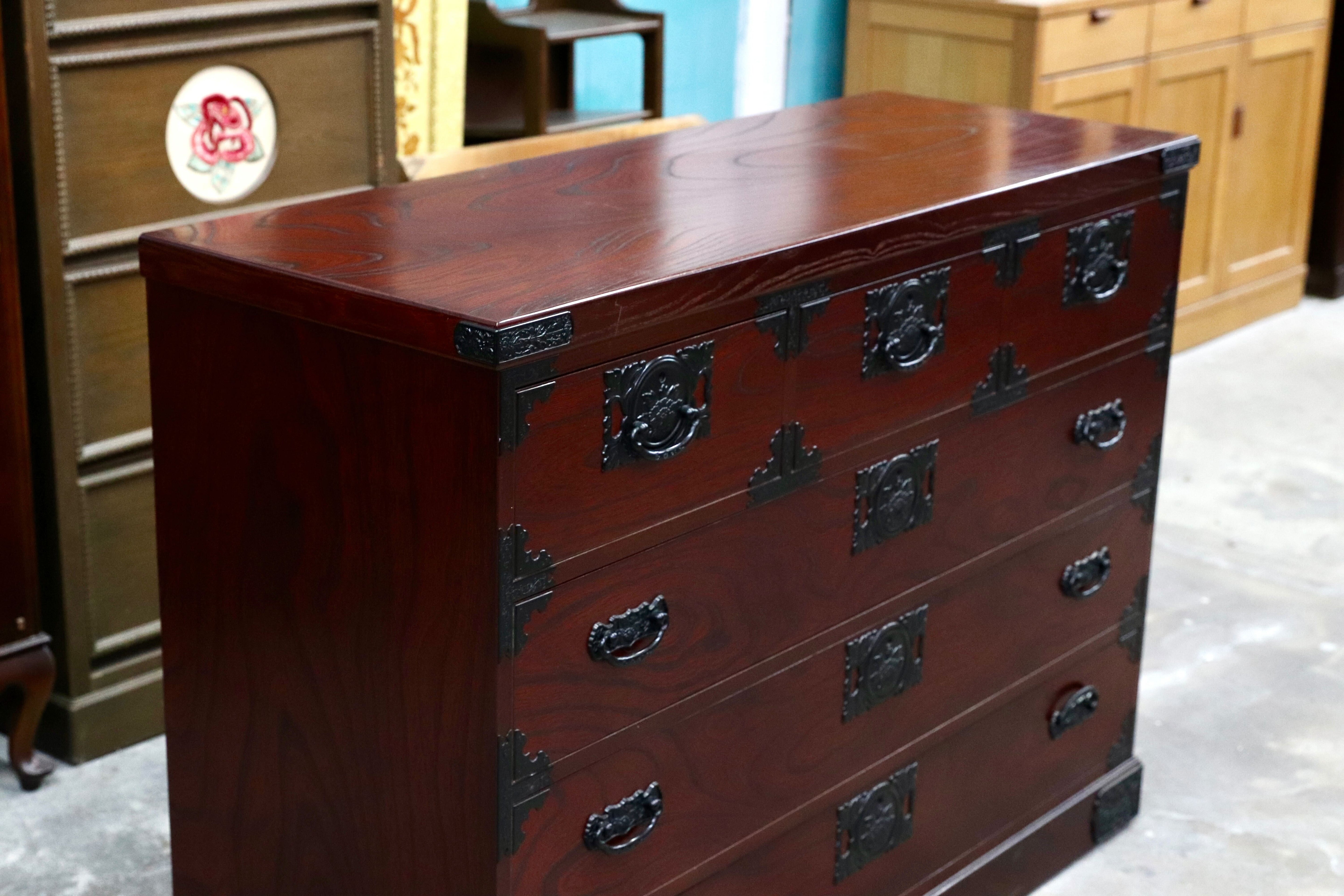 GMIH510○飛鳥工芸家具 欅箪笥 整理箪笥 和箪笥 民芸家具 4段箪笥 和家具 レトロ