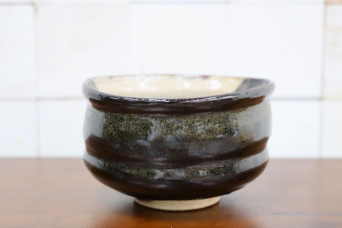 GMJK371AB〇紀州焼 葵窯 鬼灯 茶碗 共箱 茶道具 抹茶碗 色絵 ほおずき 未使用