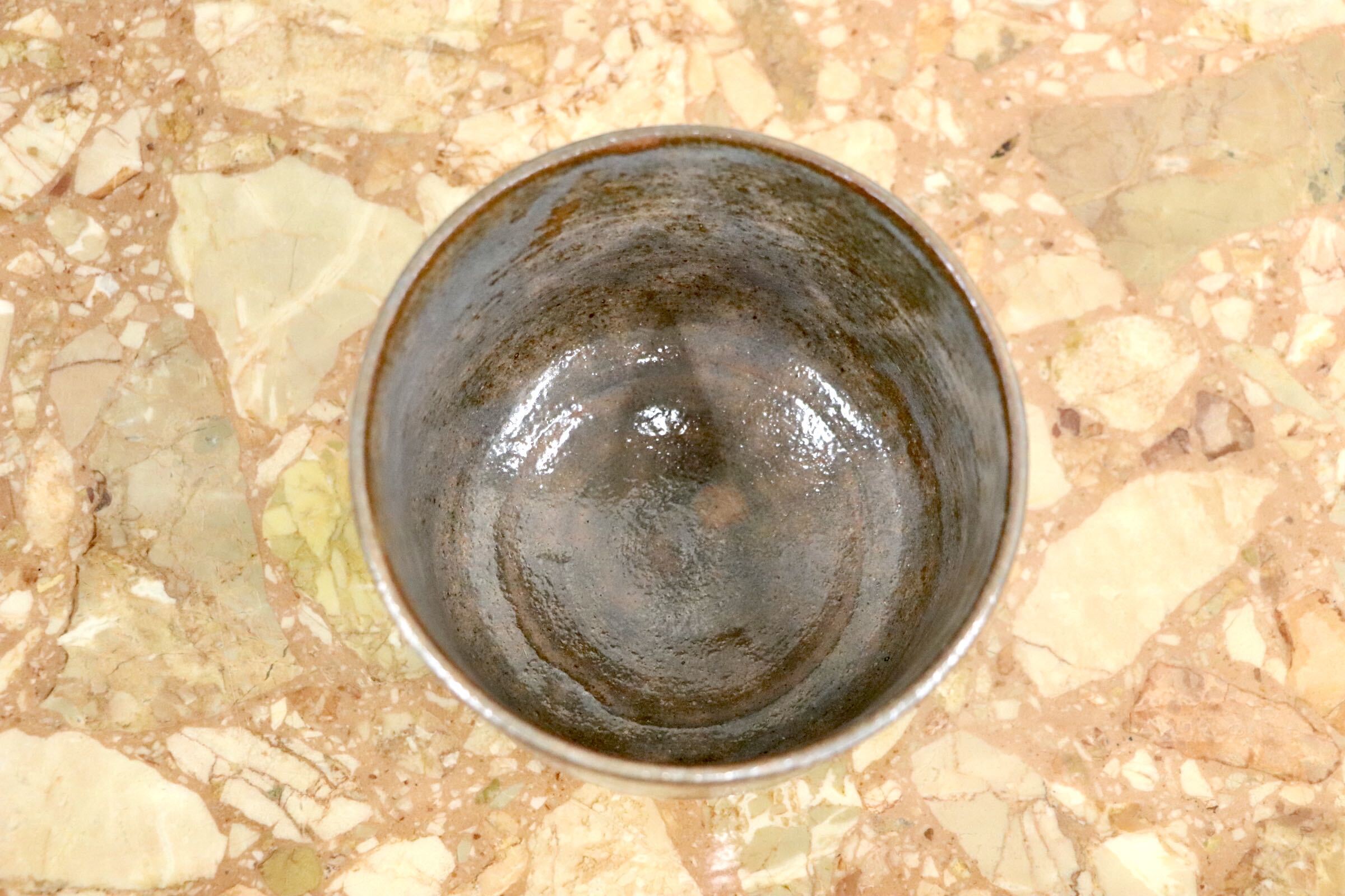 GMJK371AD〇紀州焼 葵窯 二代 寒川栖豊 立鶴 茶碗 共箱 茶道具 抹茶碗