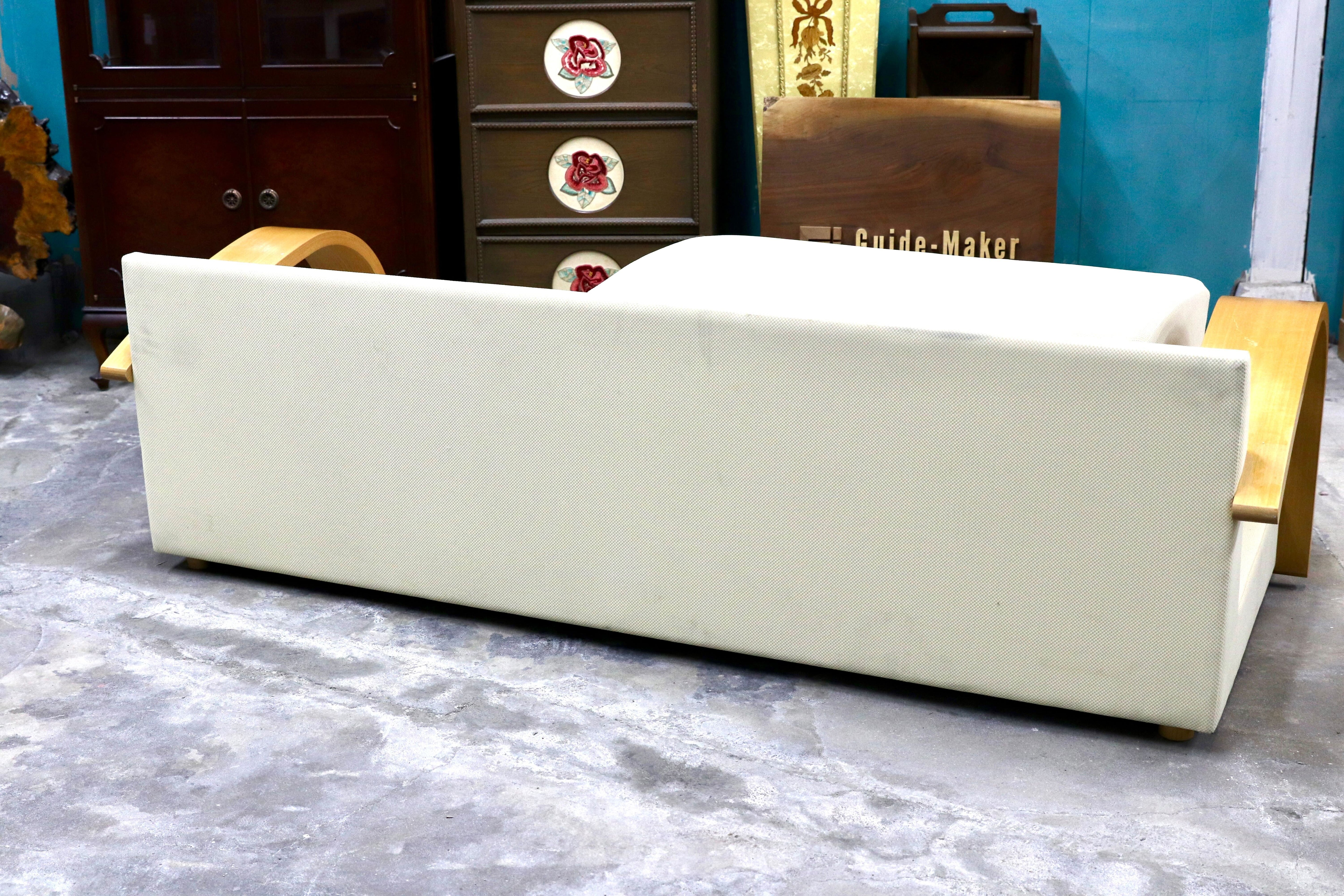 GMIH479C○PPM CORPORATION / PPMコーポレーション 3人掛けソファ トリプルソファ プライウッドアーム 岩倉榮利 モダン 稀少