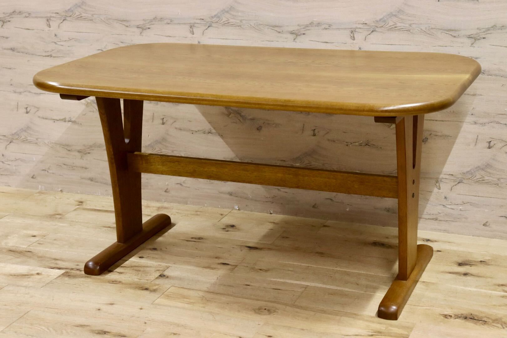 GMIH45○浜本工芸 / HAMAMOTO ダイニングテーブル 食卓テーブル 作業台 楢材 無垢 机 テーブル 国産家具 美品