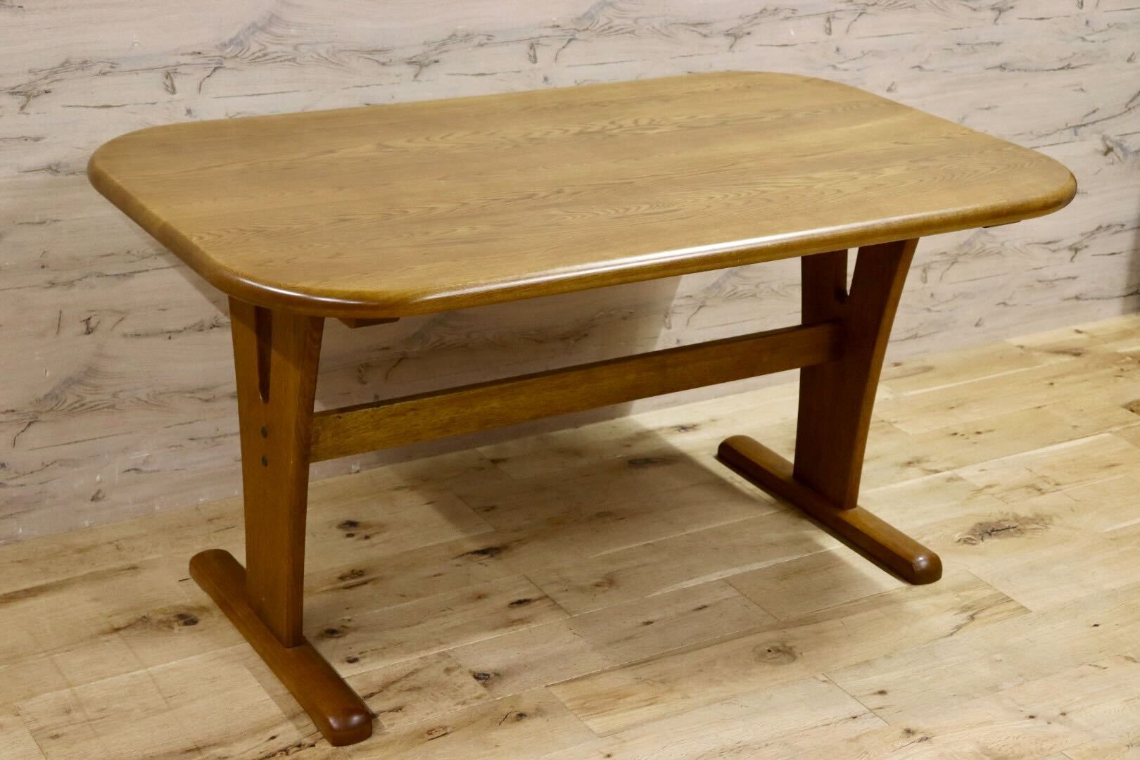 GMIH45○浜本工芸 / HAMAMOTO ダイニングテーブル 食卓テーブル 作業台 楢材 無垢 机 テーブル 国産家具 美品