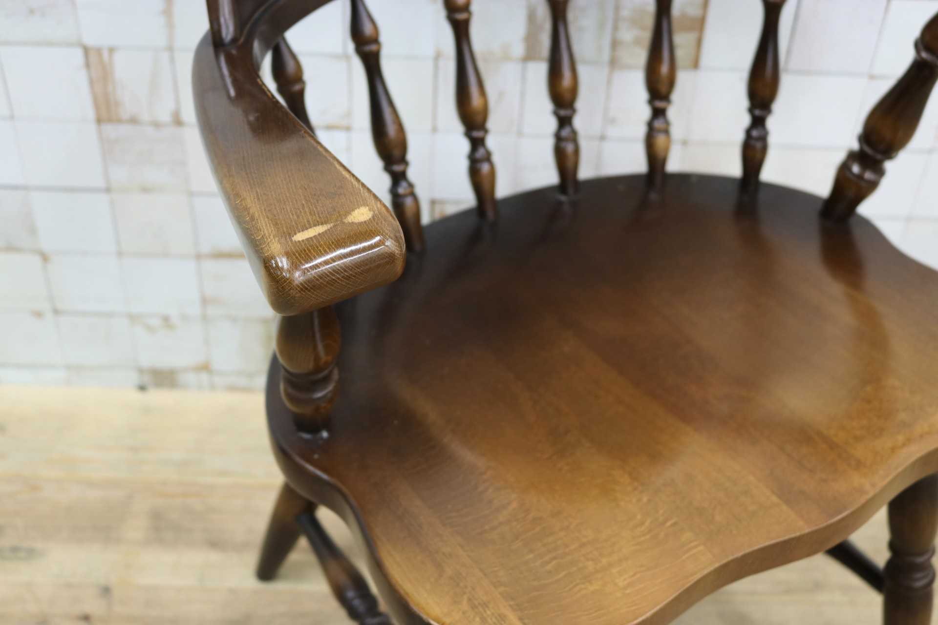 GMIS541A○飛騨産業 / HIDA キツツキ ウィンザーチェア ダイニングチェア アームチェア 椅子 カントリー レトロ 無垢 国産家具