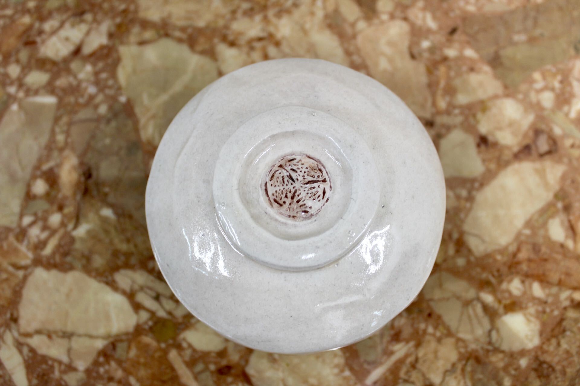 GMJK371AO〇紀州焼 葵窯 二代 寒川栖豊 赤茶碗 共箱 栞 茶道具