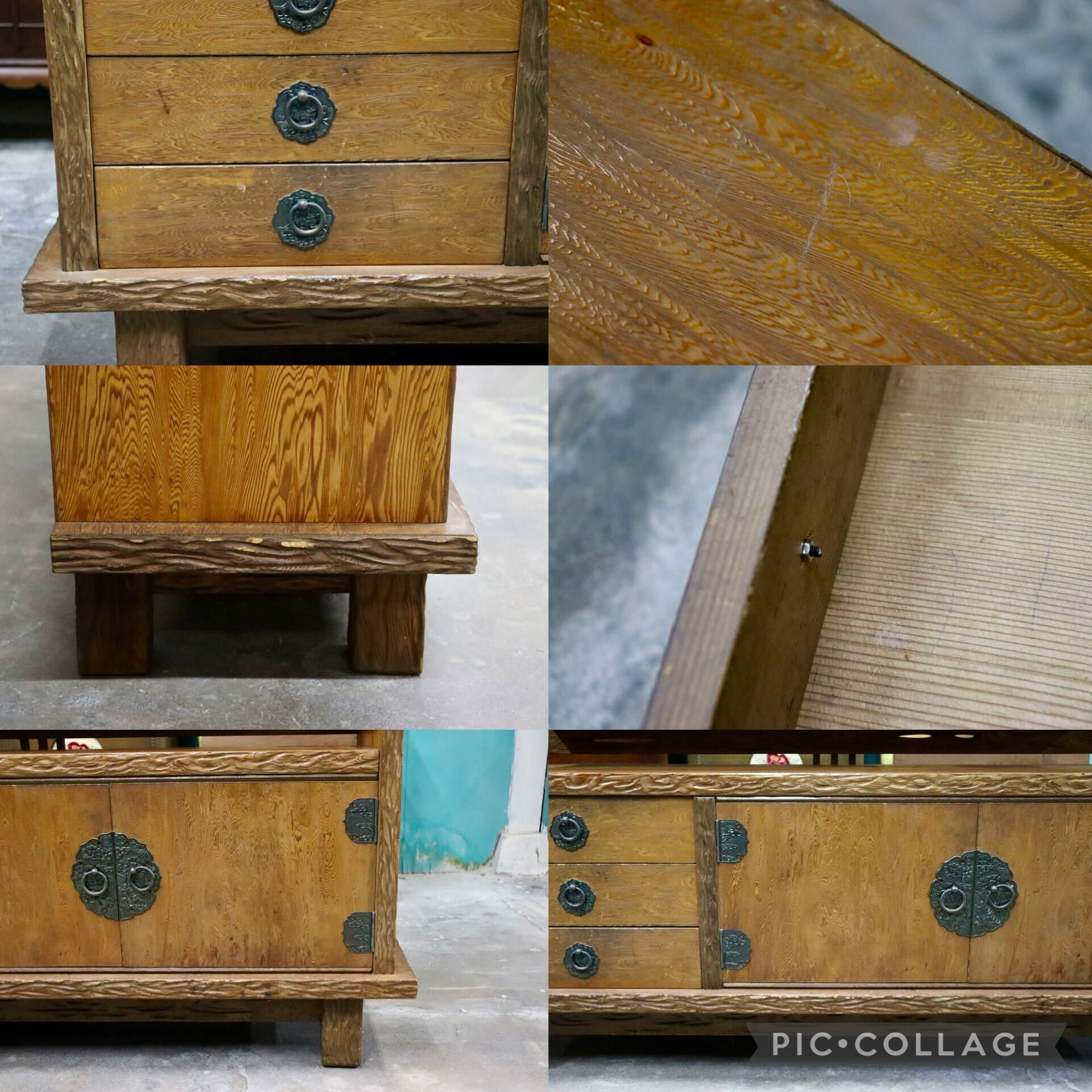 GMIH496A○世界遺産屋久杉 サイドボード 茶棚 茶箪笥 飾り棚 和家具 和室 座敷 古民家 和モダン キャビネット レトロ