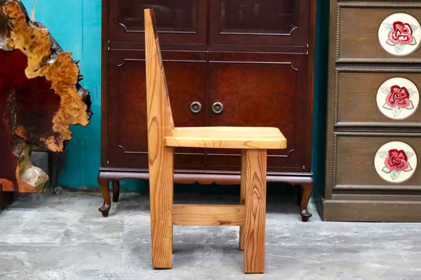 GMIH356C○工房家具 ダイニングチェア アームレスチェア 椅子 スツール ウッド 木製 無垢材 カントリー レトロ